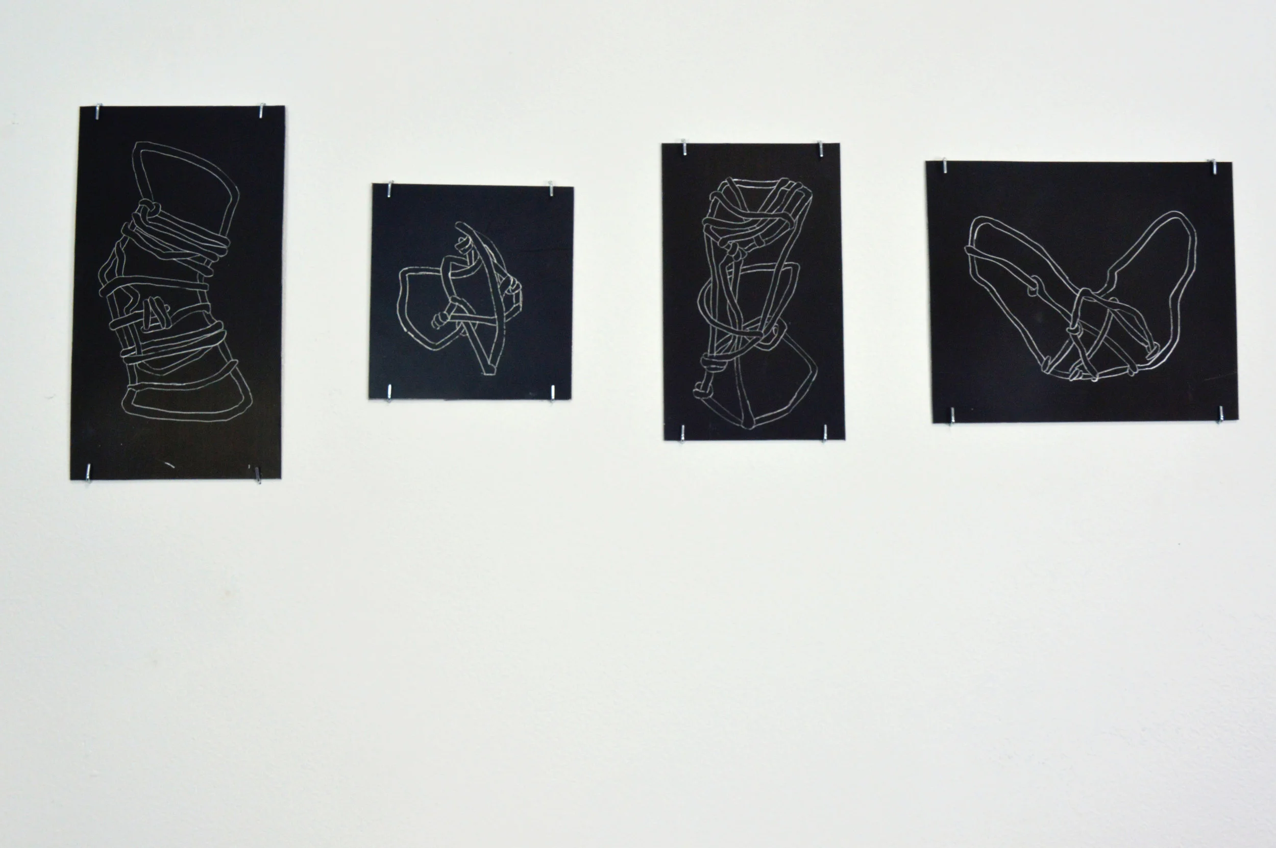 Impossible Forms (detail). 2017. Scratch board. Dimensions variable. 