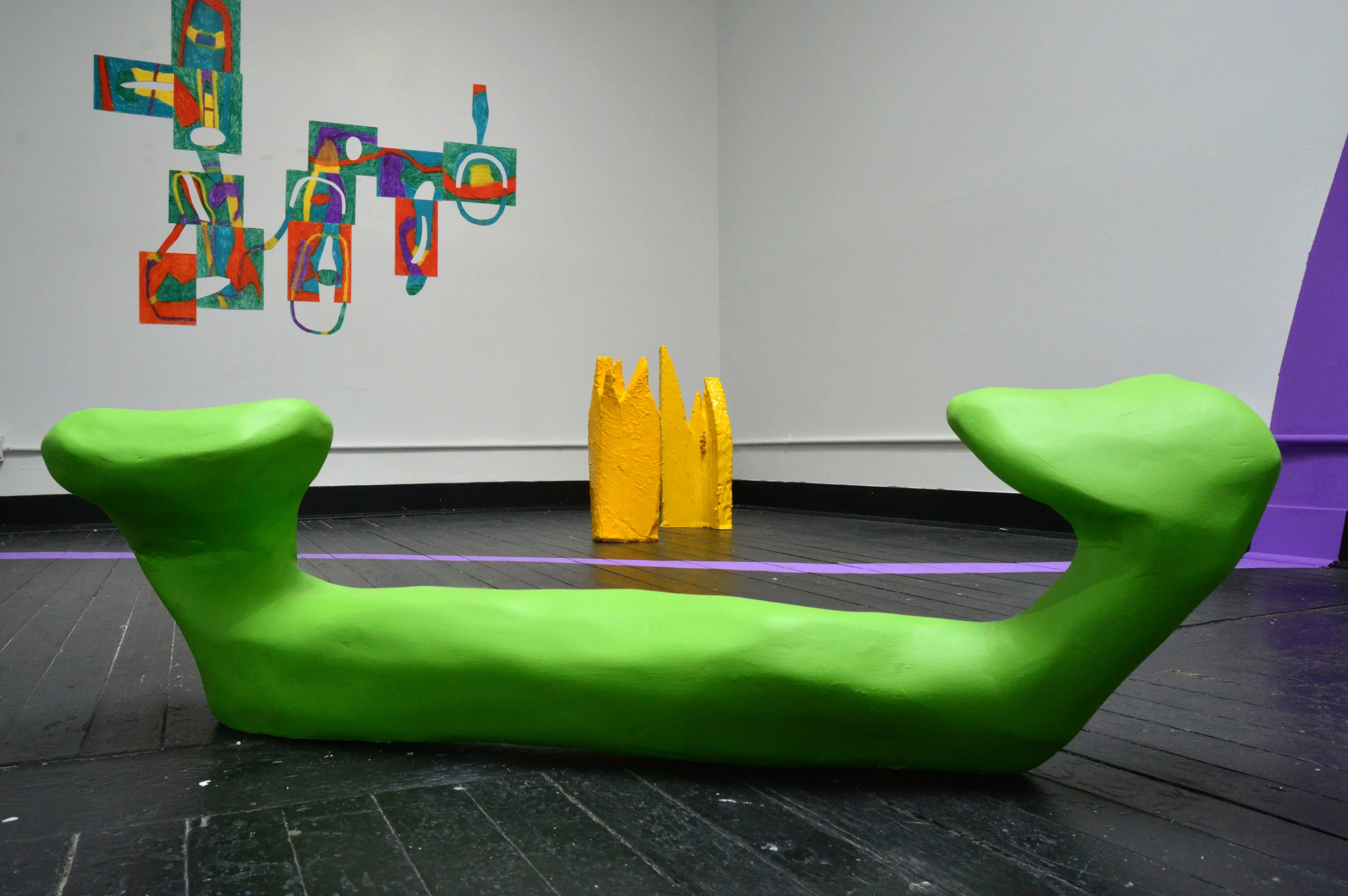   Infinite Lovers.  2017. Foam, plaster, paint. 49" x 11" x 16" 