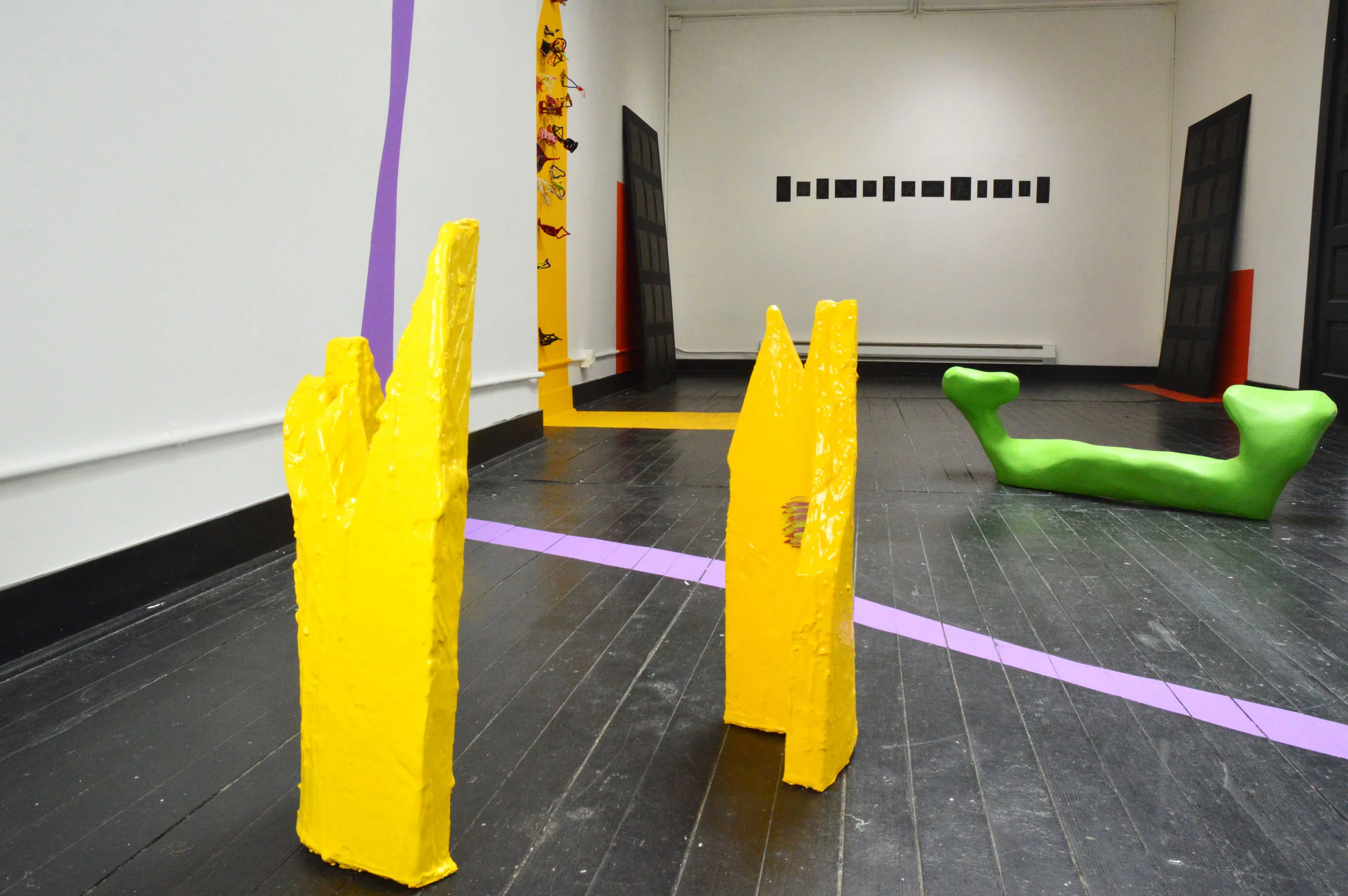   Swallow Me.  2017. Foam, plaster, paint, Light Bright bulbs. 28" x 12" x 24" 