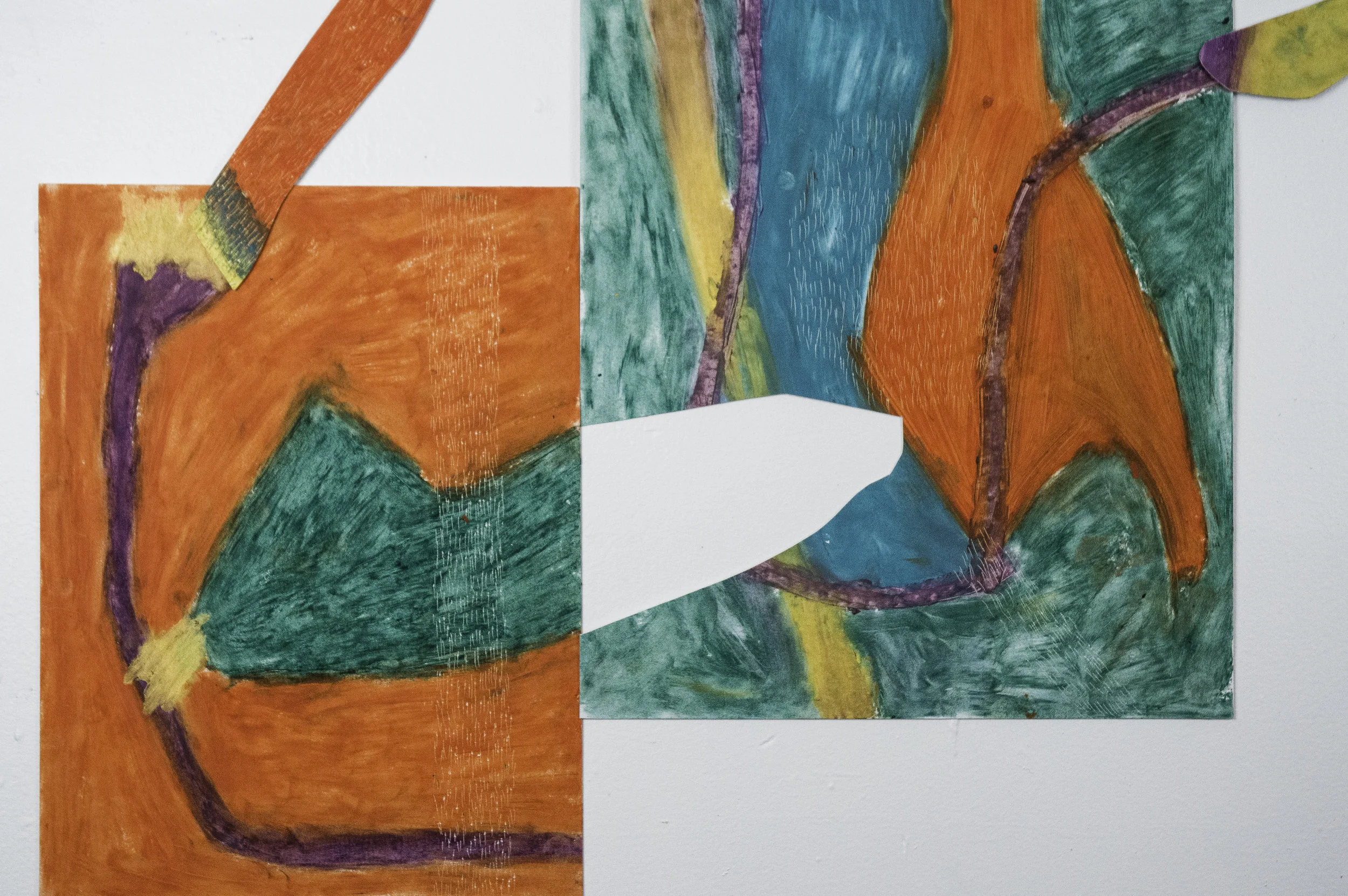   Inside of Me is You Inside of You is Me   (detail). 2017.  Oil stick on cut paper. 71" x 62" 