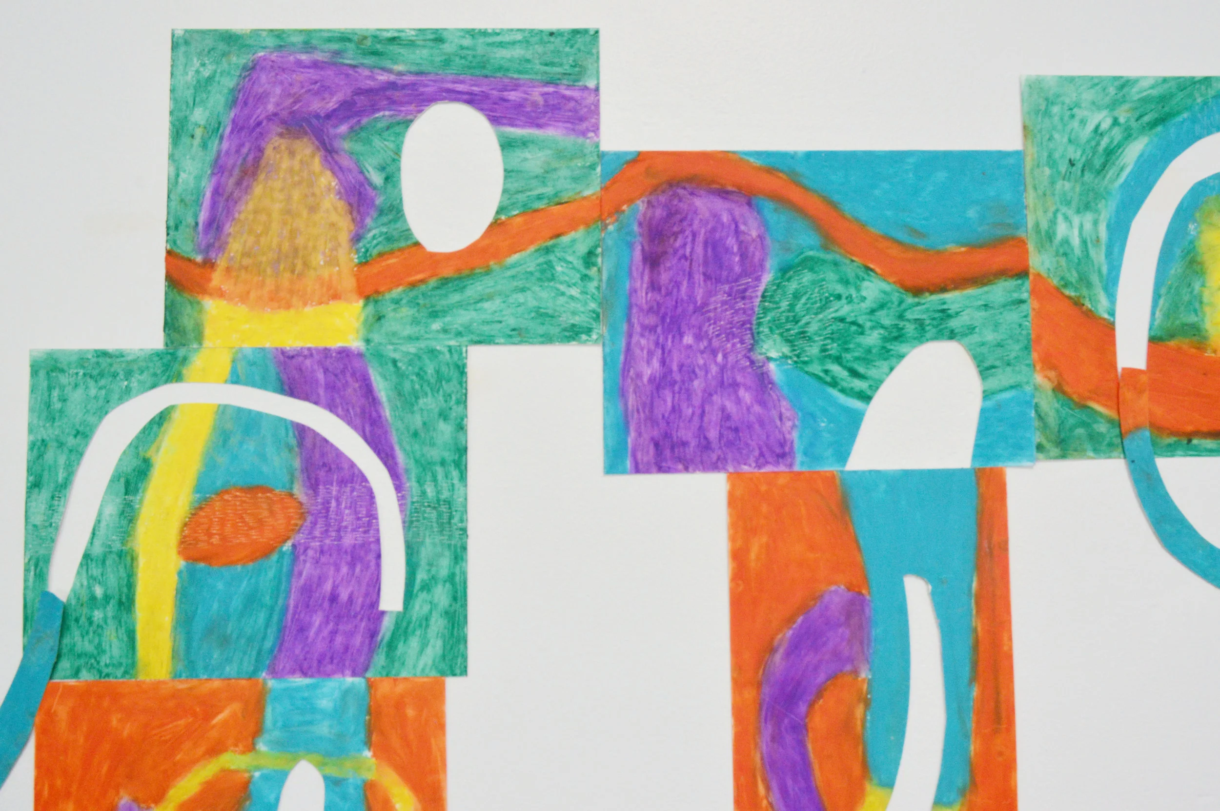   Inside of Me is You Inside of You is Me   (detail) . 2017. Oil stick on cut paper. 71" x 62" 