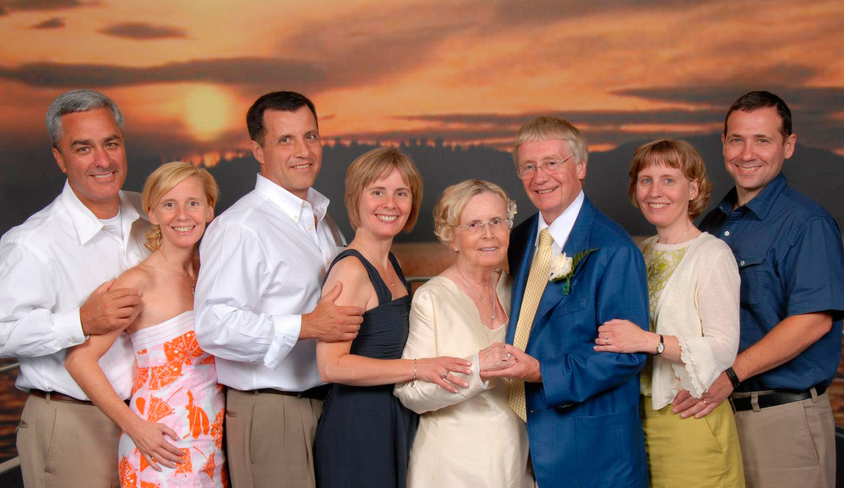 Mr. and Mrs. Dunn with the six pillars of Legacy