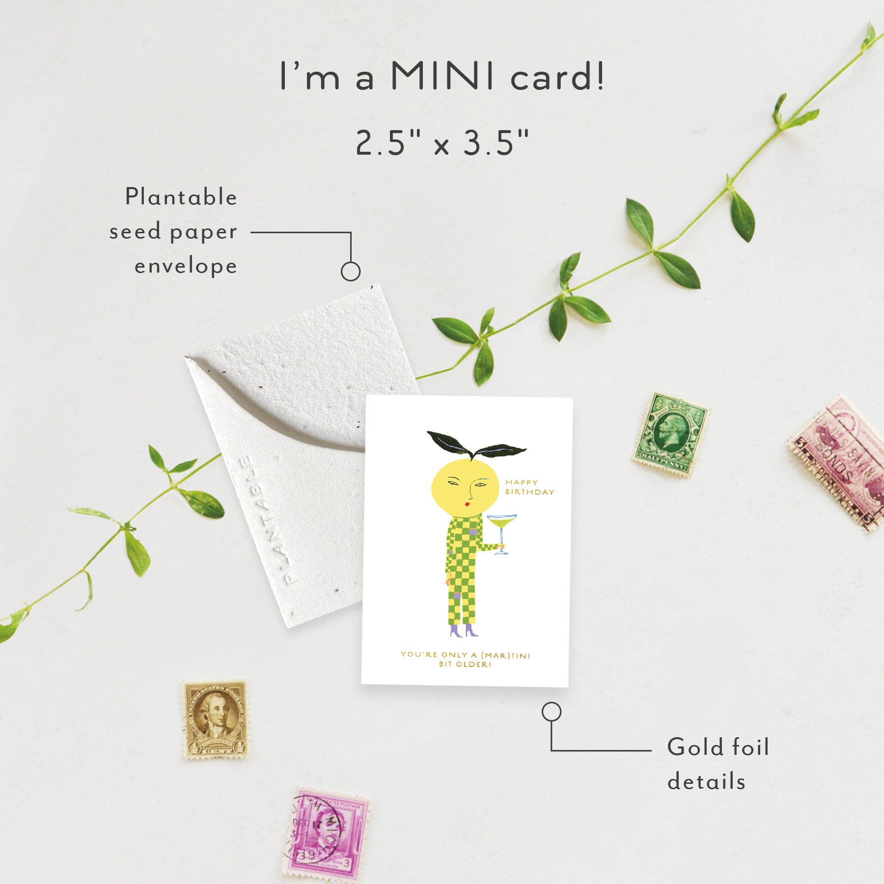 Yuzu Sprout | Mini Birthday Card | SPR85907 *NEW