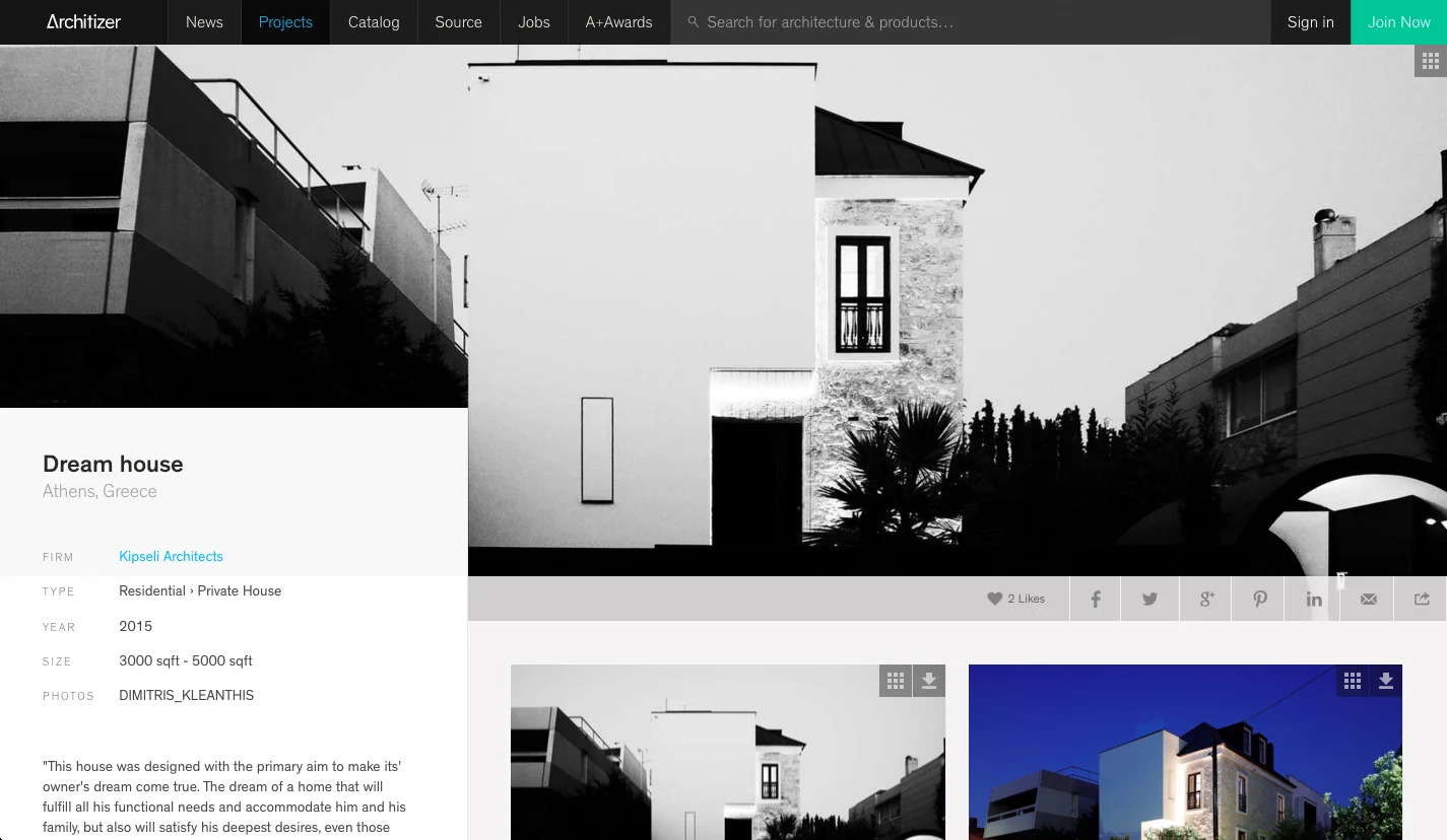 Dream House in Architizer 01/2016