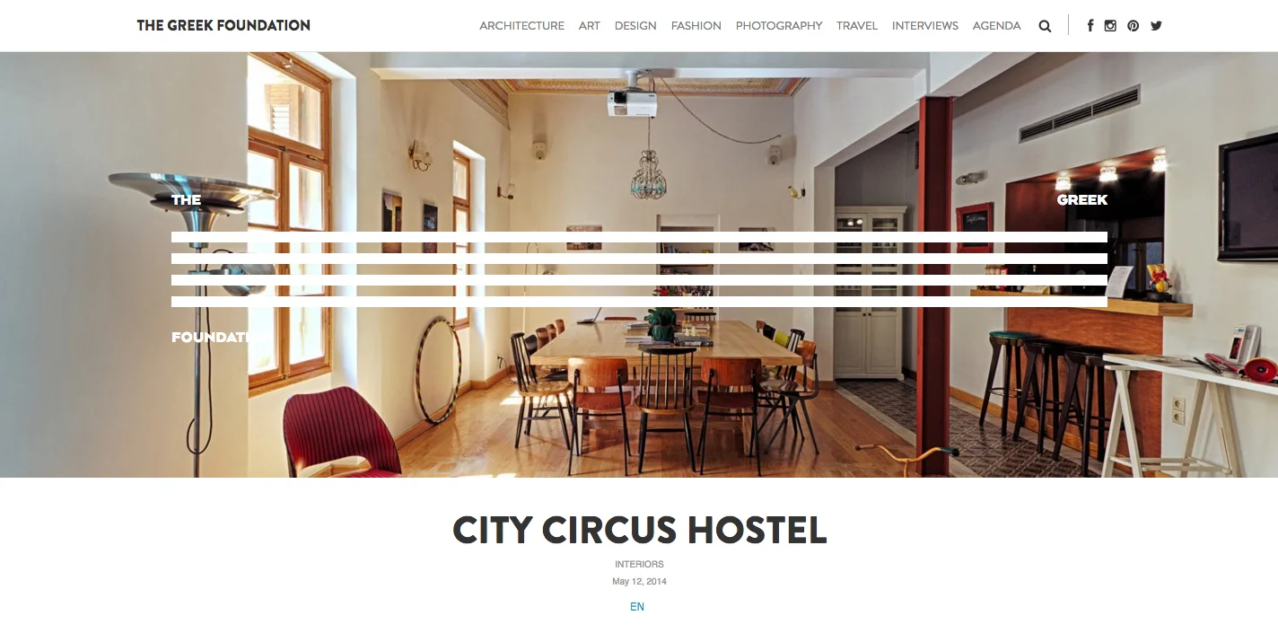 City Circus Hostel in THE GREEK FOUNDATION 12/05/2014