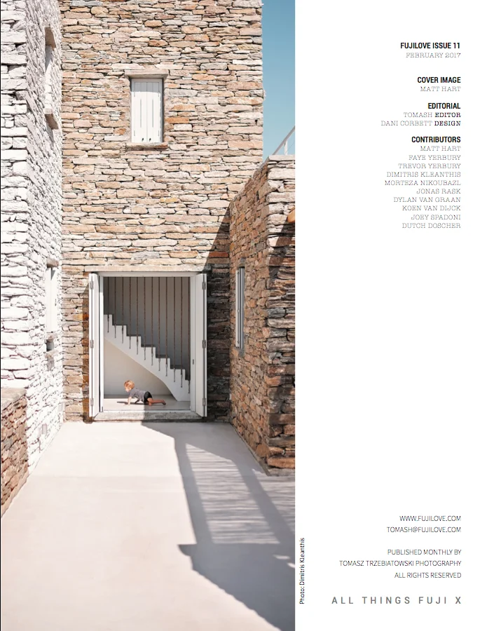 Publication of my architectural photography portfolio in Fujilove magazine , 02/2017