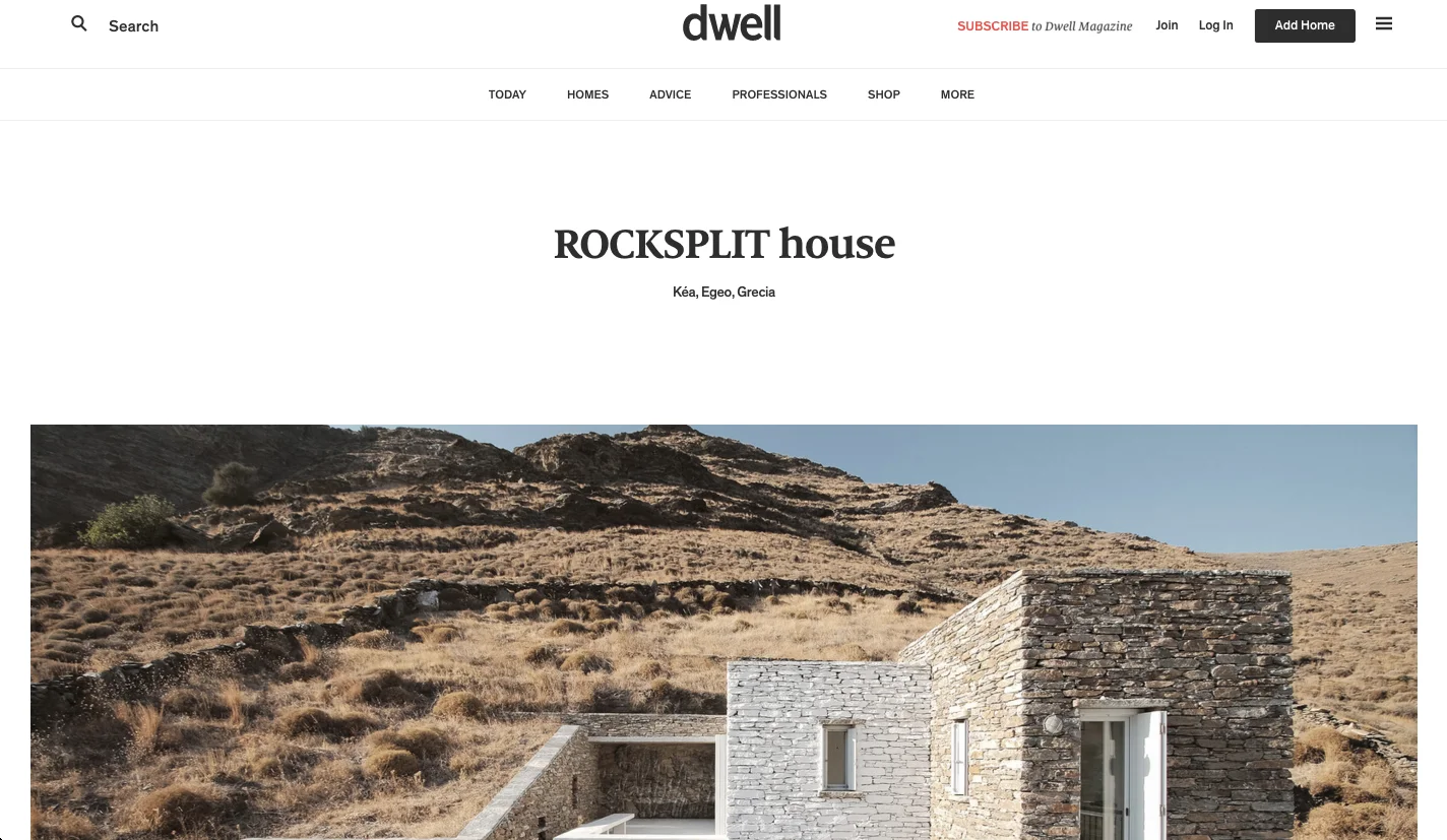 Rocksplit House by COMETA Architects in dwell , June 2017