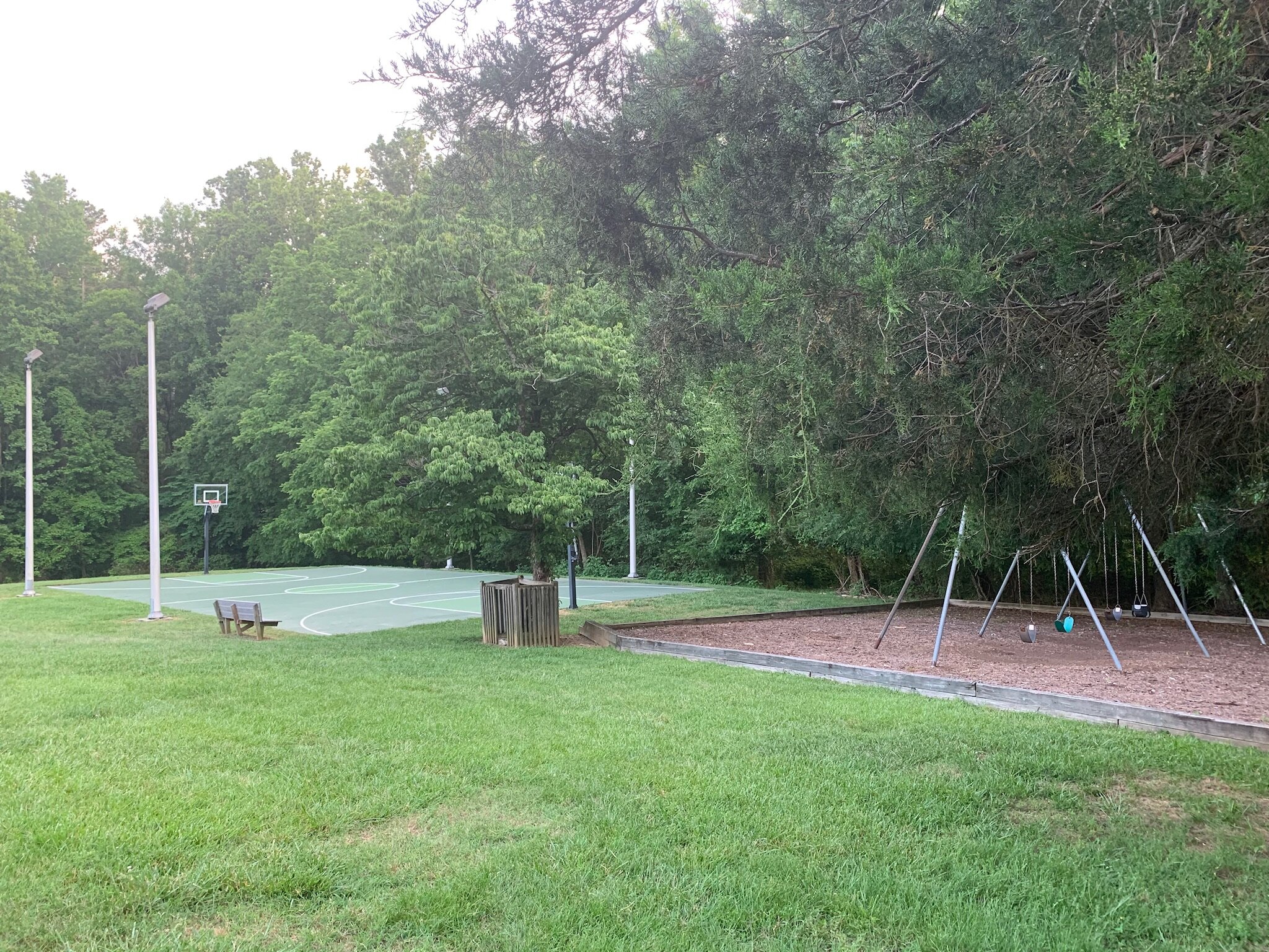 Basketball Court and Swings