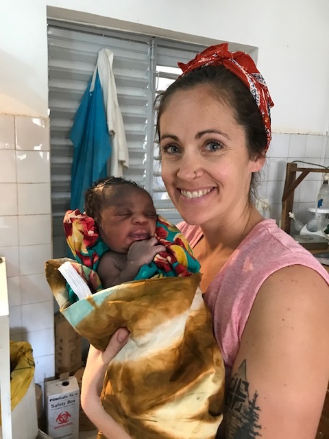 One of the many babies delivered in the new health posts.