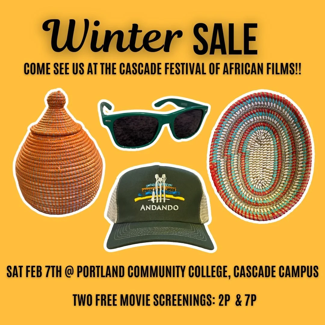Come join us TOMORROW at the @cascadefestivalofafricanfilms - Africa through African Lenses, a free community event hosted by Portland Community College.

Andando will be there on Saturday, February 7, with baskets, swag, and raffle tickets available