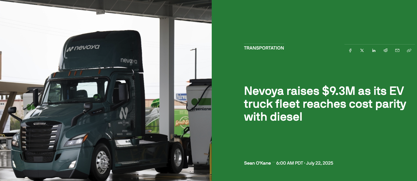 Nevoya raises $9.3M as its EV truck fleet reaches cost parity with diesel