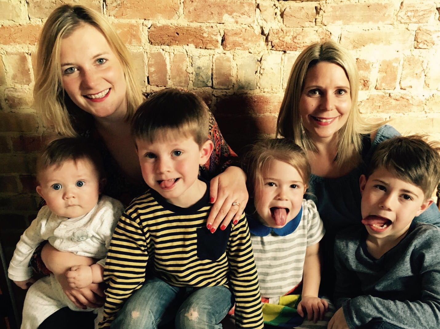 Mum's the Word brood...Founders Natalie & Laura with Ray (6 months) Teddy (3) Florrie (4) Noah (7)