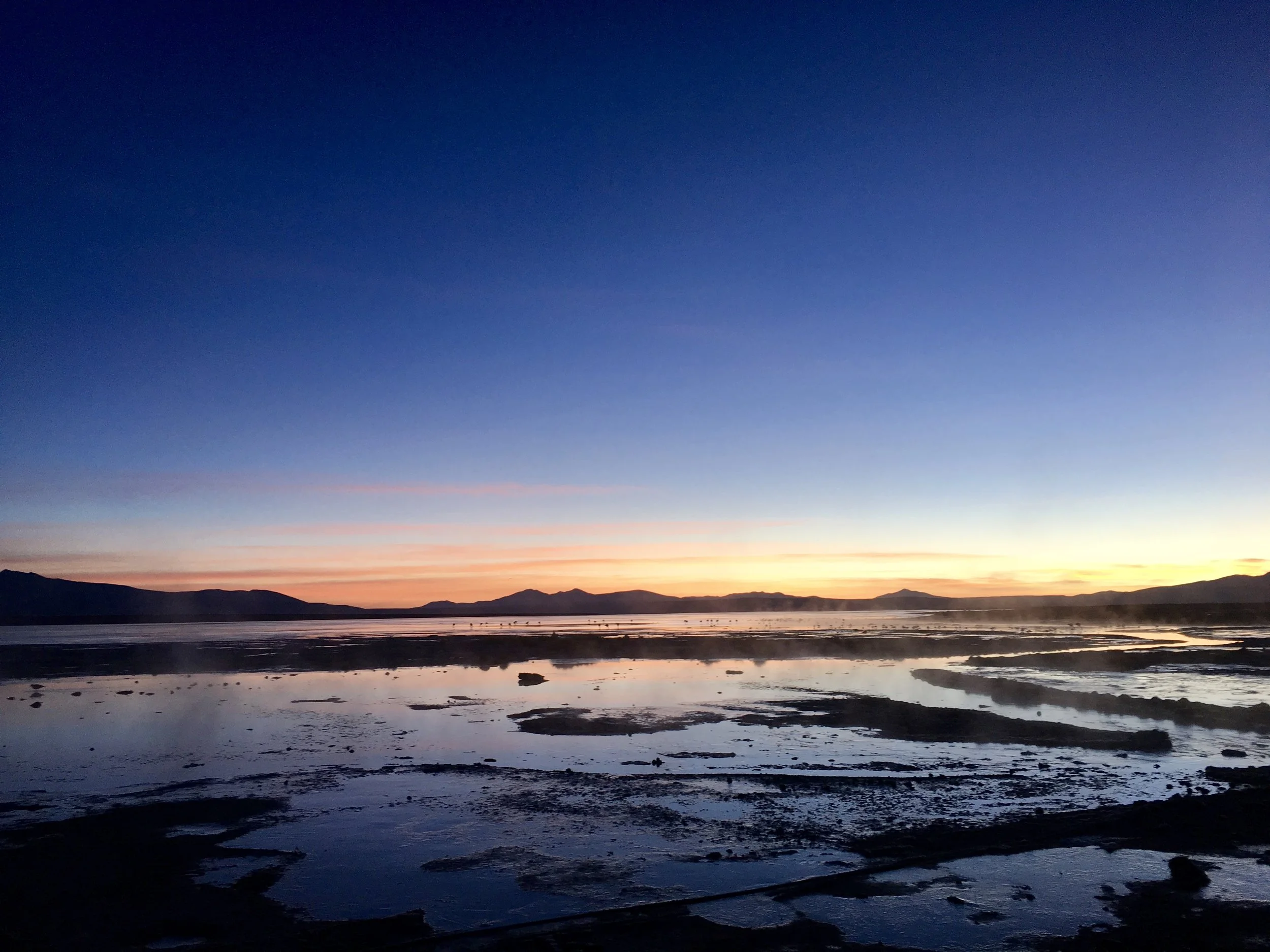 Sunset in the Bolivian desert ( Efames shelter point, Silolo desert, Bolivia )
