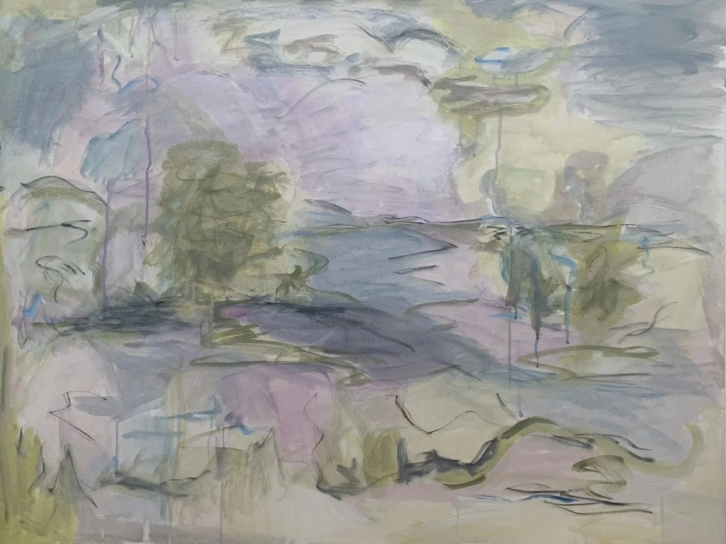 "Pink Snow at Sunrise", Acrylic on Canvas, 30 x 40 x 2