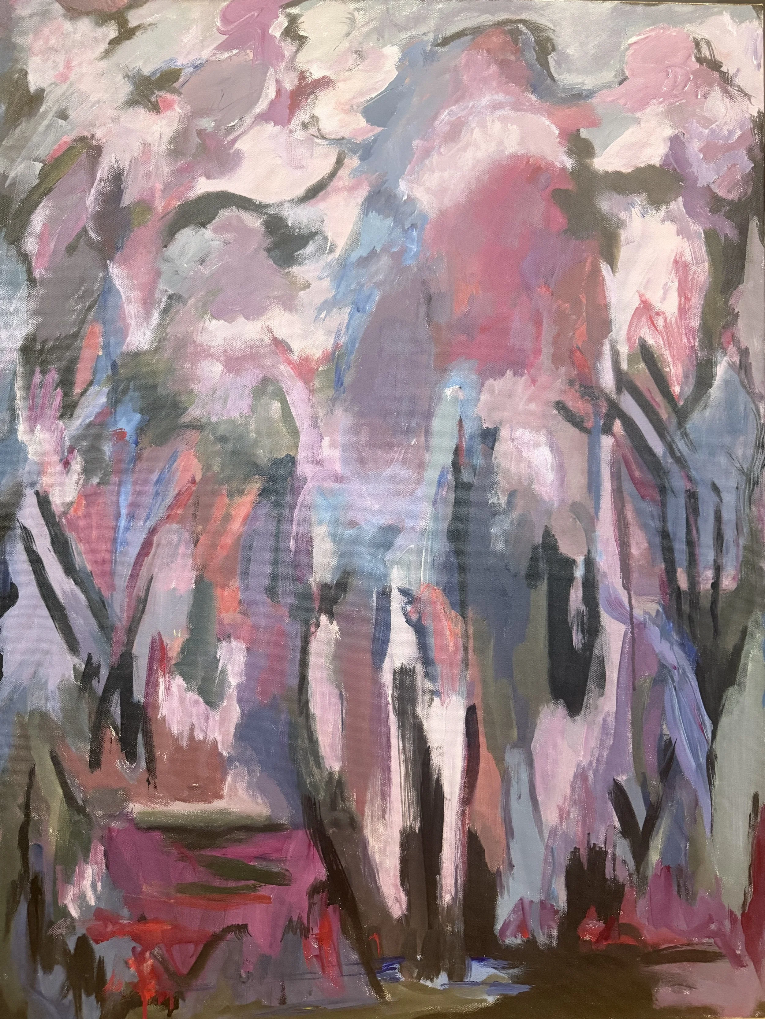 "Pink Wind", Acrylic Paint and Texture Medium on Canvas, 40 x 30 x 2 (37); On Loan Center for Plastic Surgery, Fargo, ND