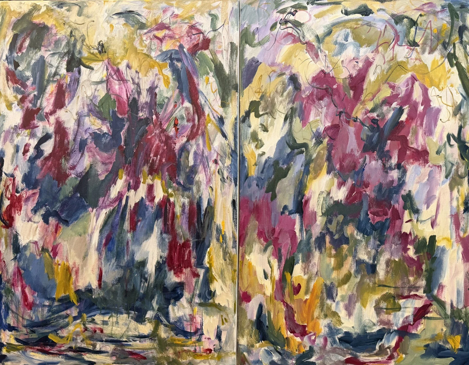 "Big Feelings; Acrylic on Canvas; 2, 24" x 36" - Diptych; #483601