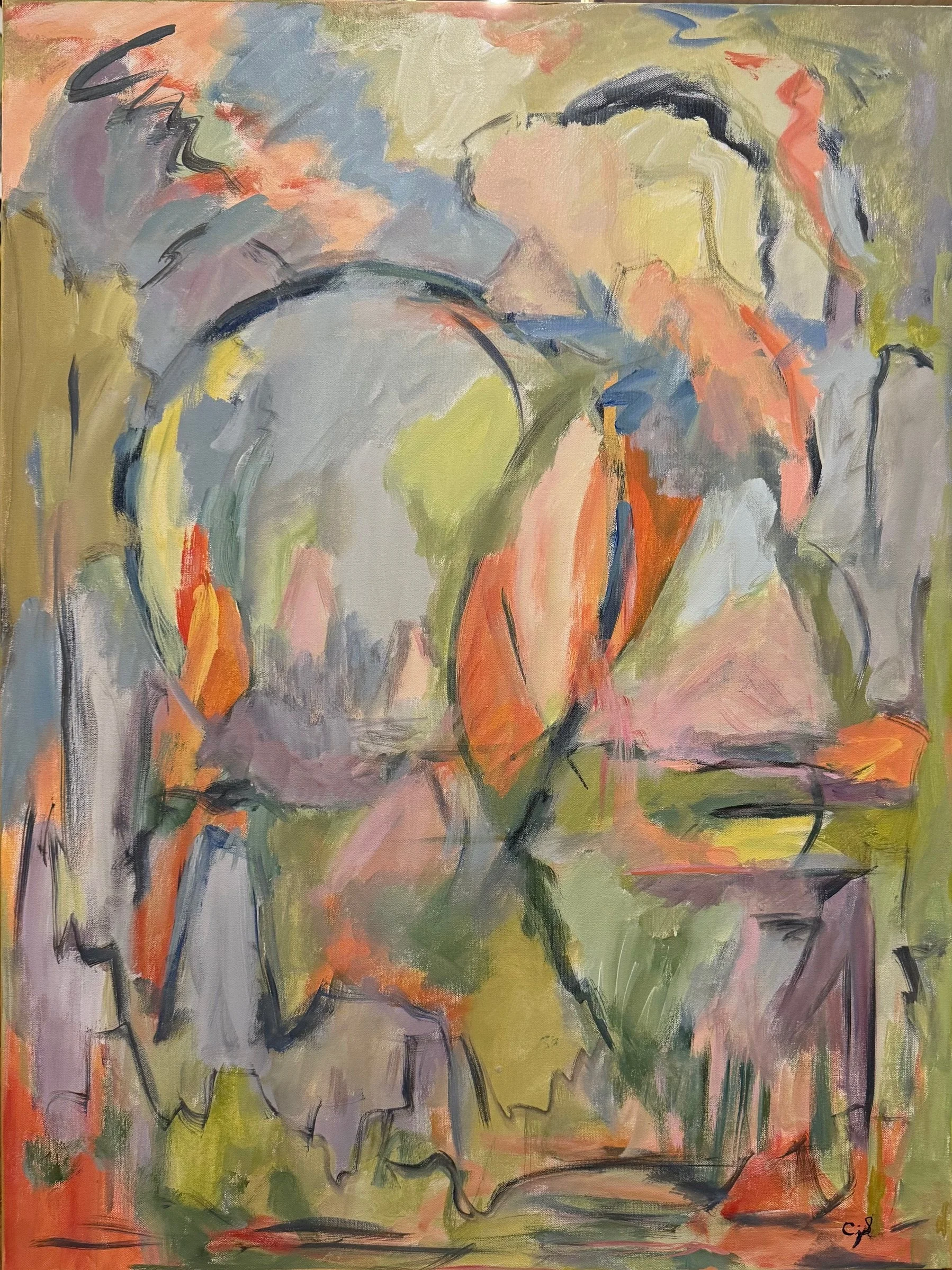 "The Moment Felt Different", Acrylic on Canvas, 40 x 30 x 2, On Display at The Center for Plastic Surgery, Fargo, ND