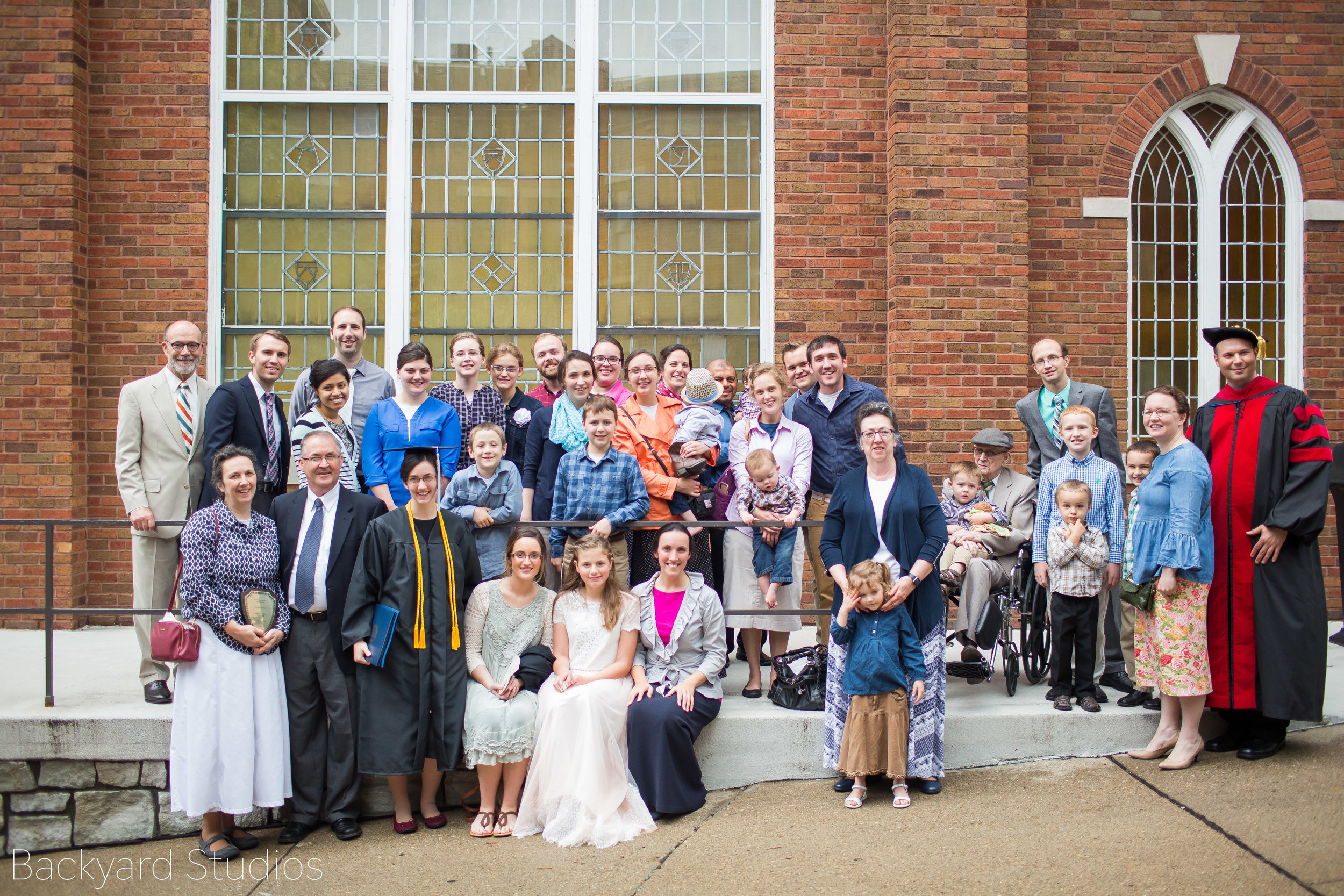  With most of my friends and family that came to the ceremony 