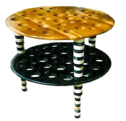 table with legs made of holes