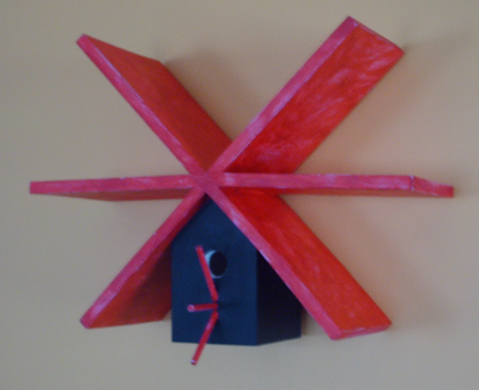 red roofed black house