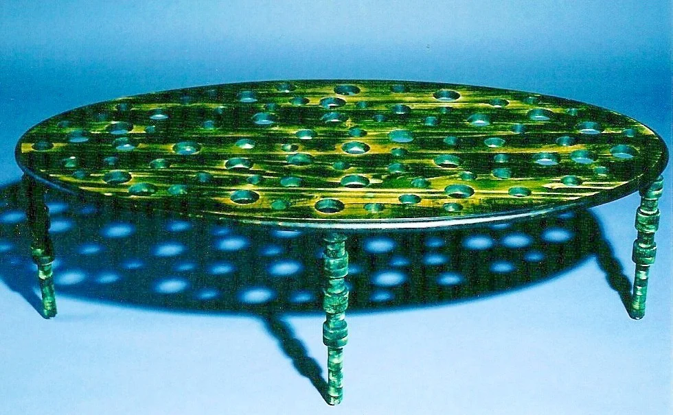 table with legs made of holes