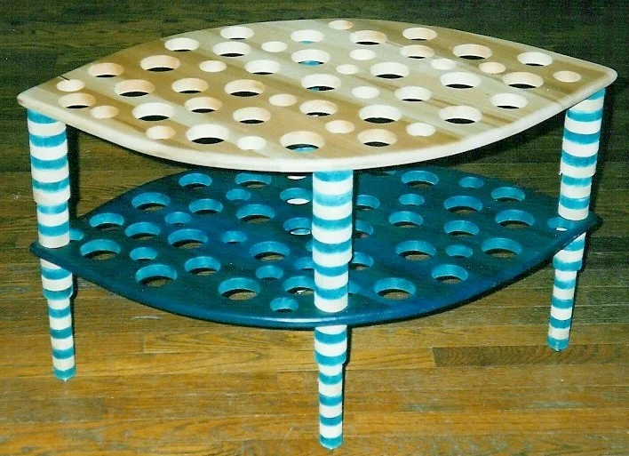 table with legs made of holes