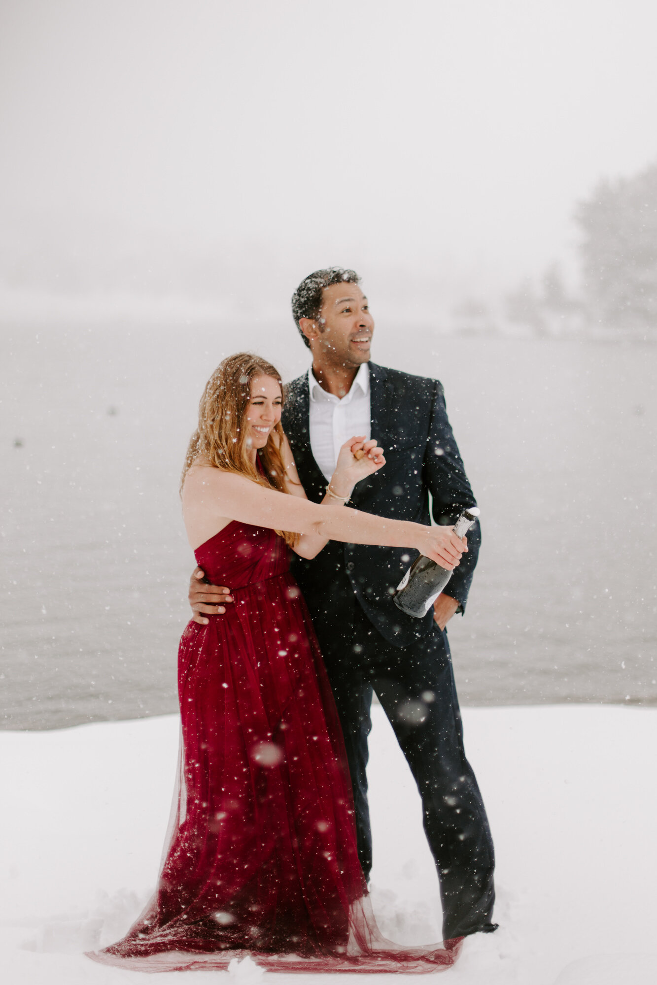 San Diego Engagement, Lake Cuyamaca, Lake Cuyamaca Engagement, mountain Engagement, snow engagement, 