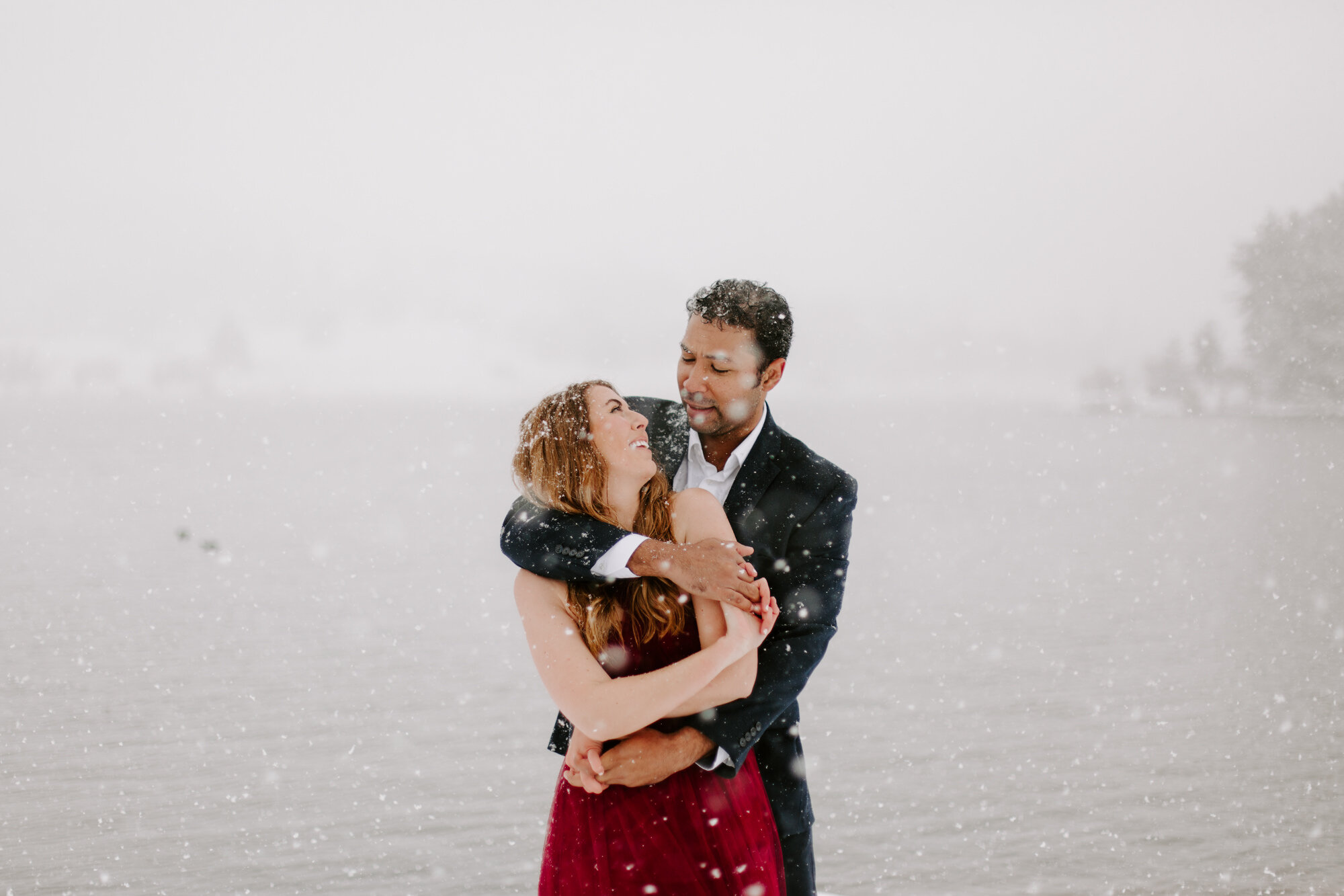 San Diego Engagement, Lake Cuyamaca, Lake Cuyamaca Engagement, mountain Engagement, snow engagement, 