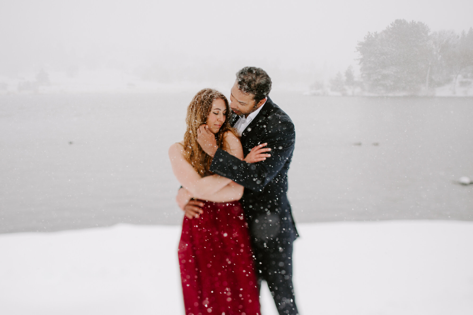 San Diego Engagement, Lake Cuyamaca, Lake Cuyamaca Engagement, mountain Engagement, snow engagement, 