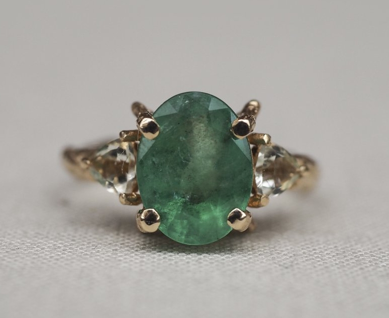 Chupi ‘One in a Trillion’ solid gold ring with emerald and prasiolite, €2,479. For your 'forever' person. <3