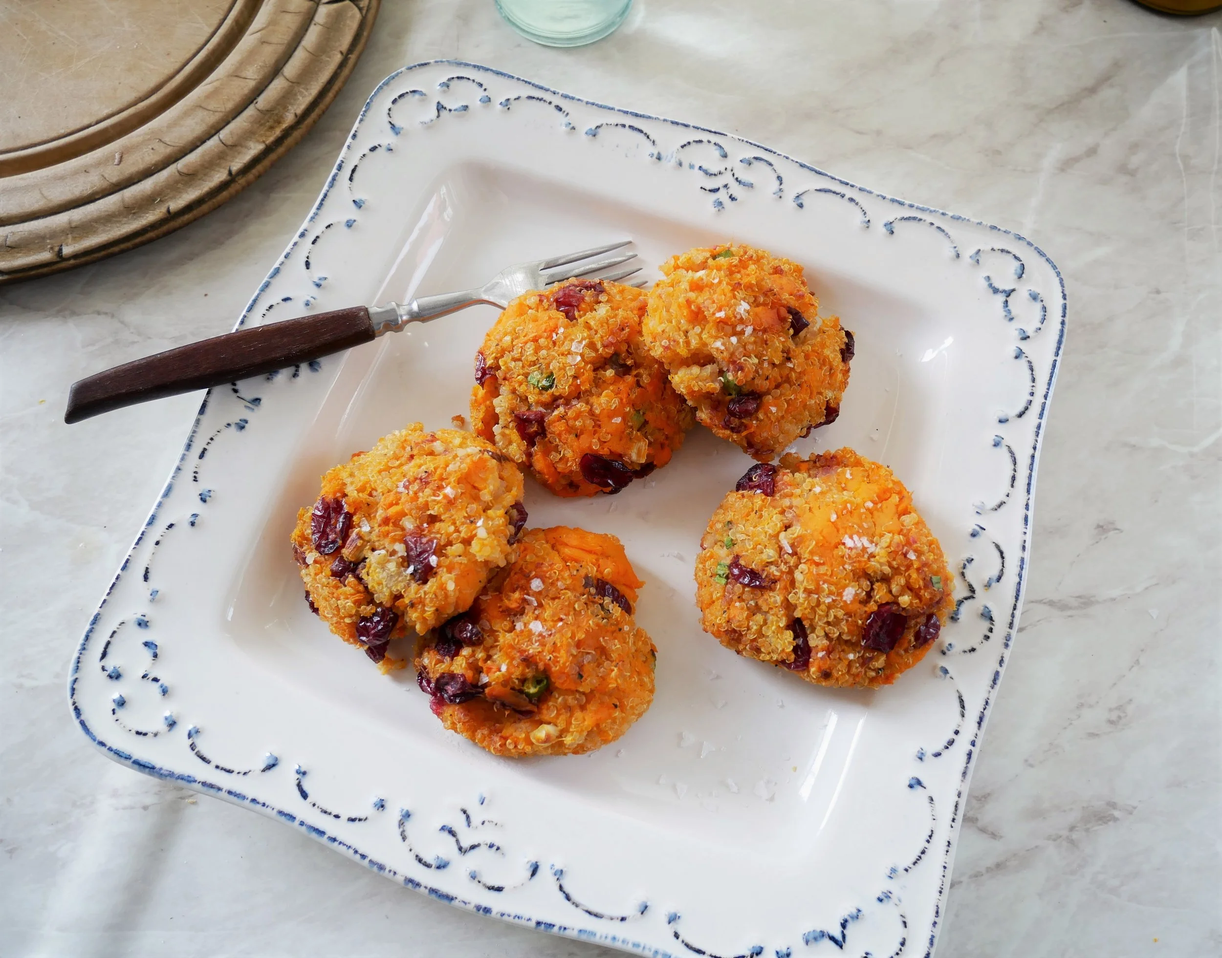 Sweet Potato and Cranberry Quinoa Cakes
