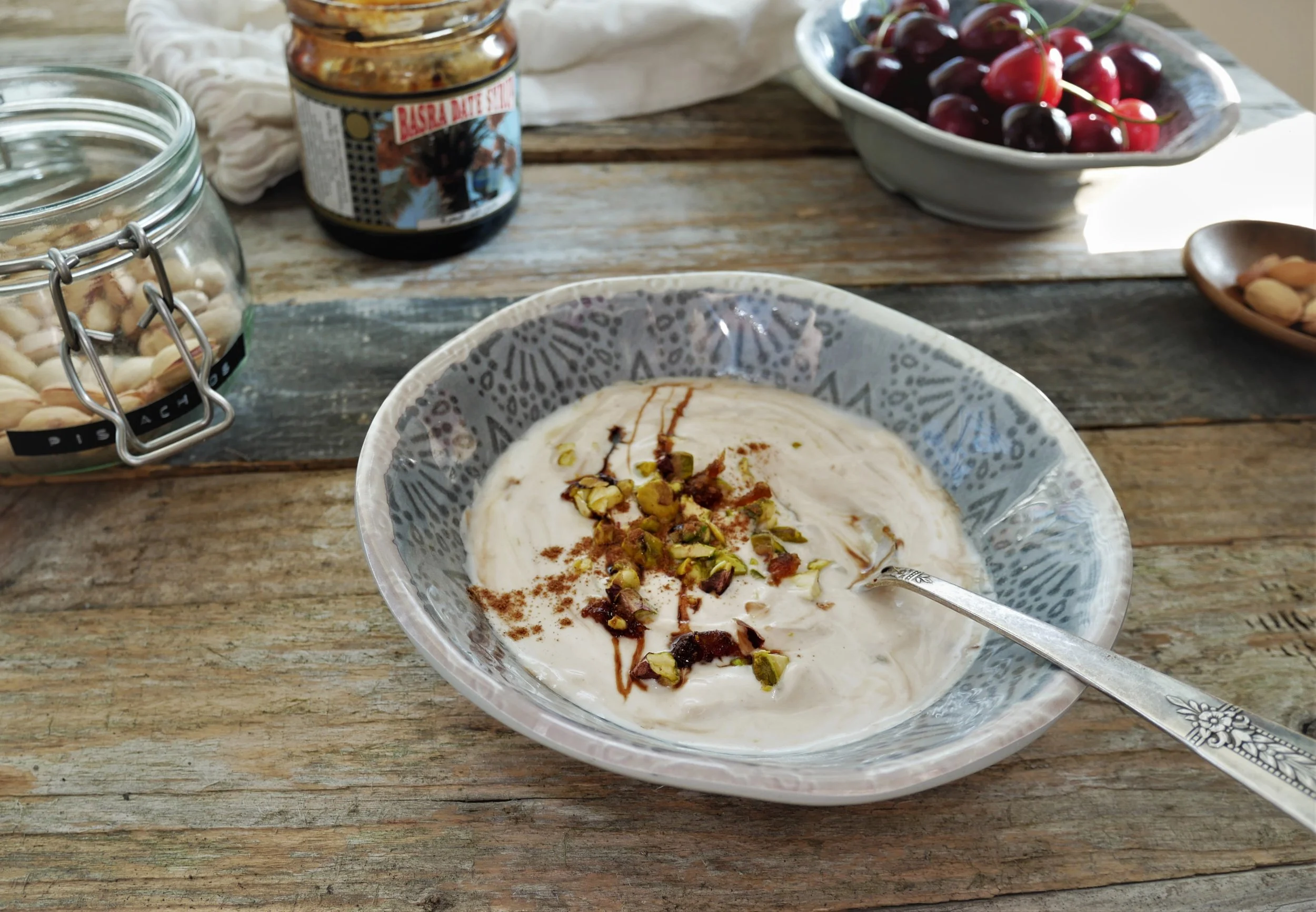 Date, Pistachio and Tahini Yogurt