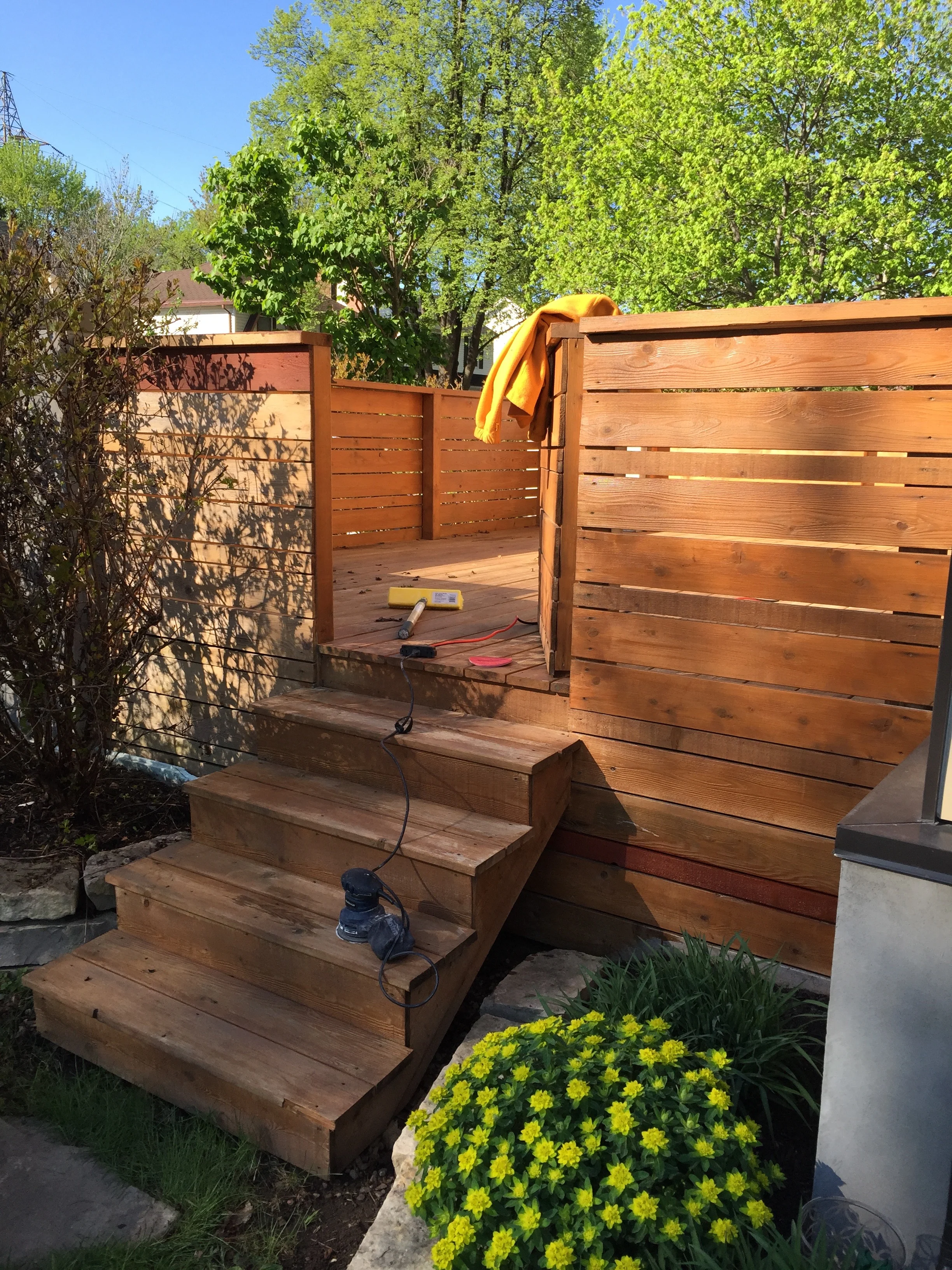 Deck Staining Before and After