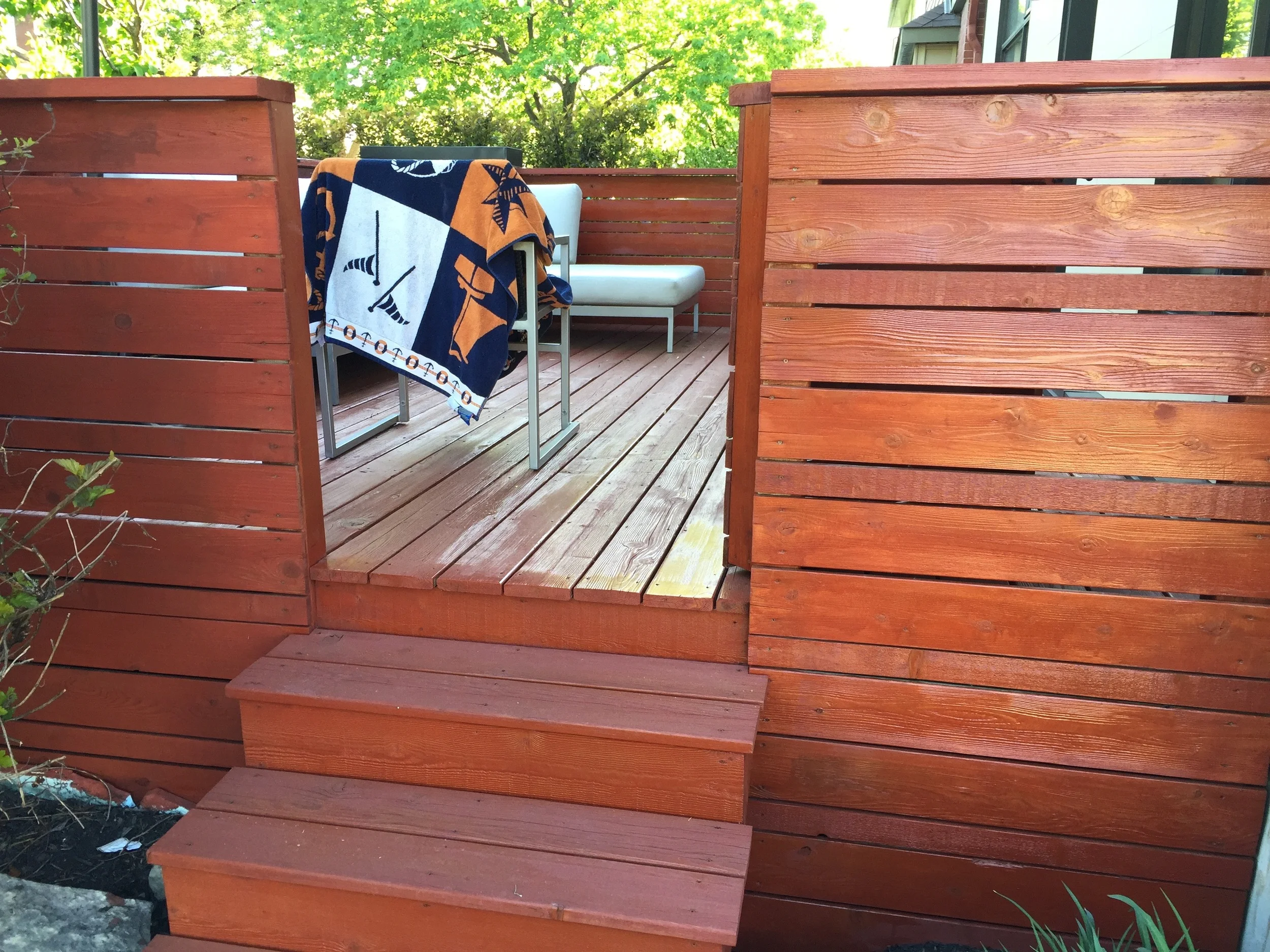 Deck Staining Before and After