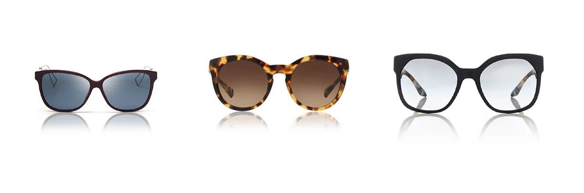 1. Dior Confident | 272,00€ 2. Dolce & Gabbana 4279 | 160,00€ 3. Prada 10RS | 240,00€