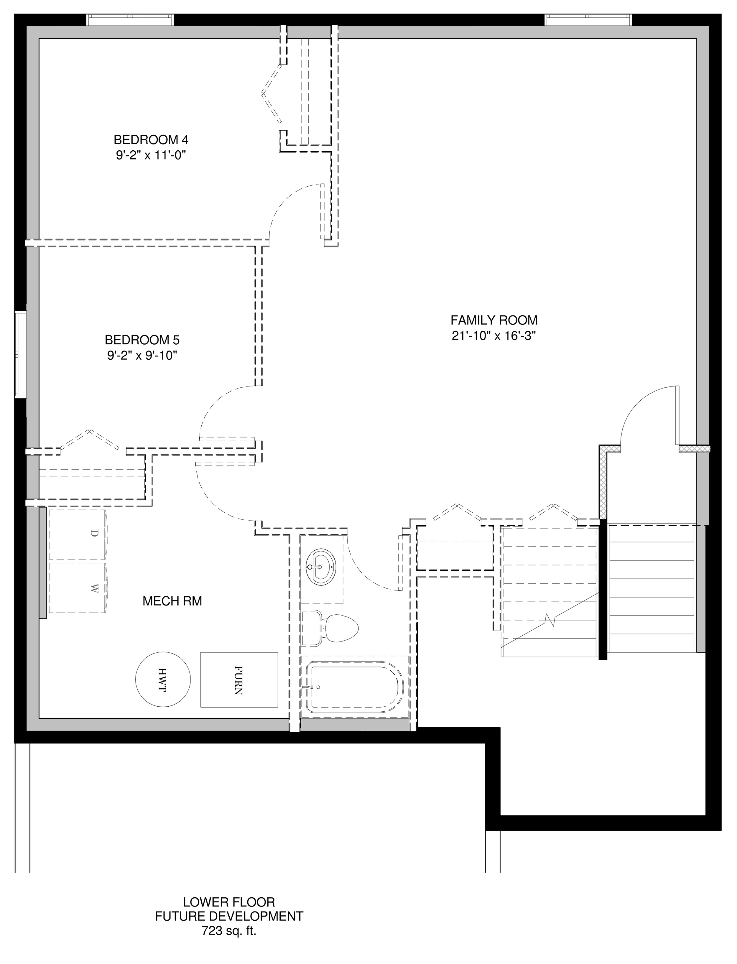 Lower Floor Future Development 723 sq ft