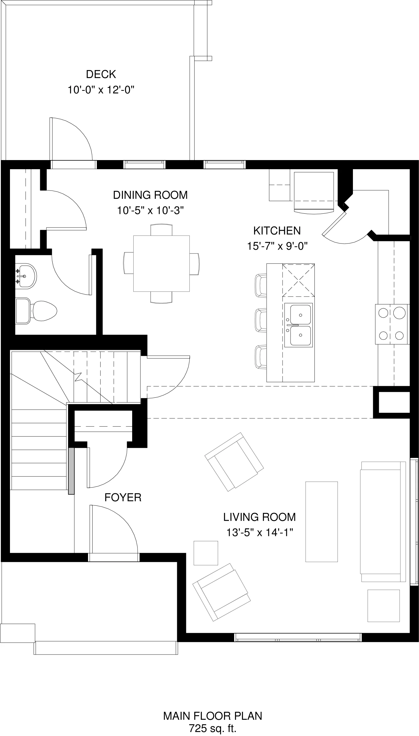 Main Floor 725 sq ft