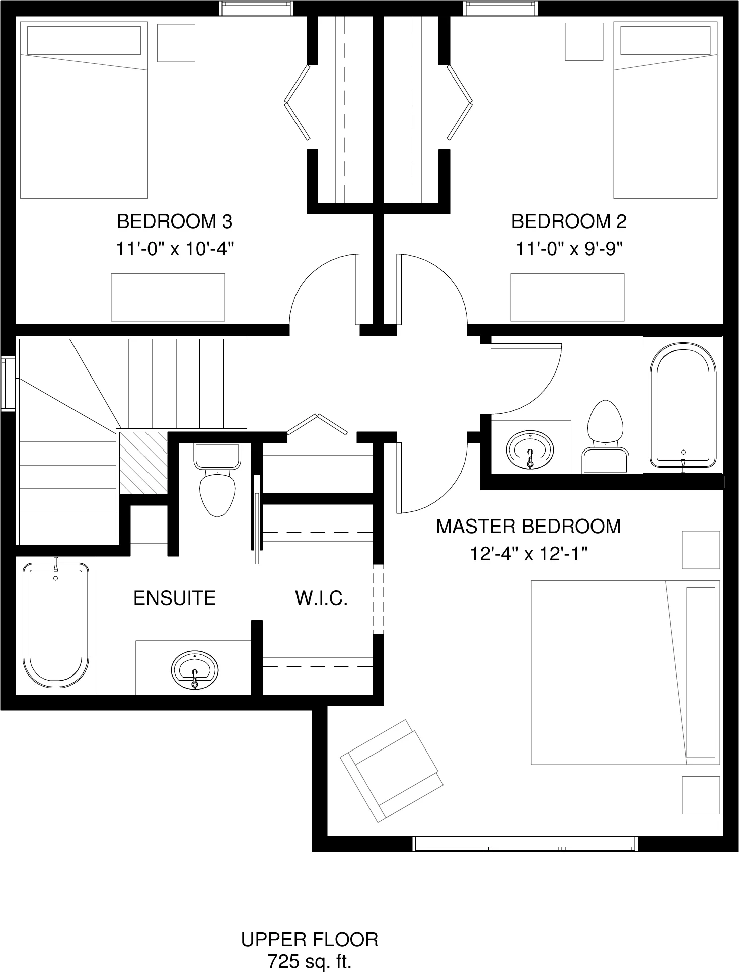 Upper Floor 725 sq ft