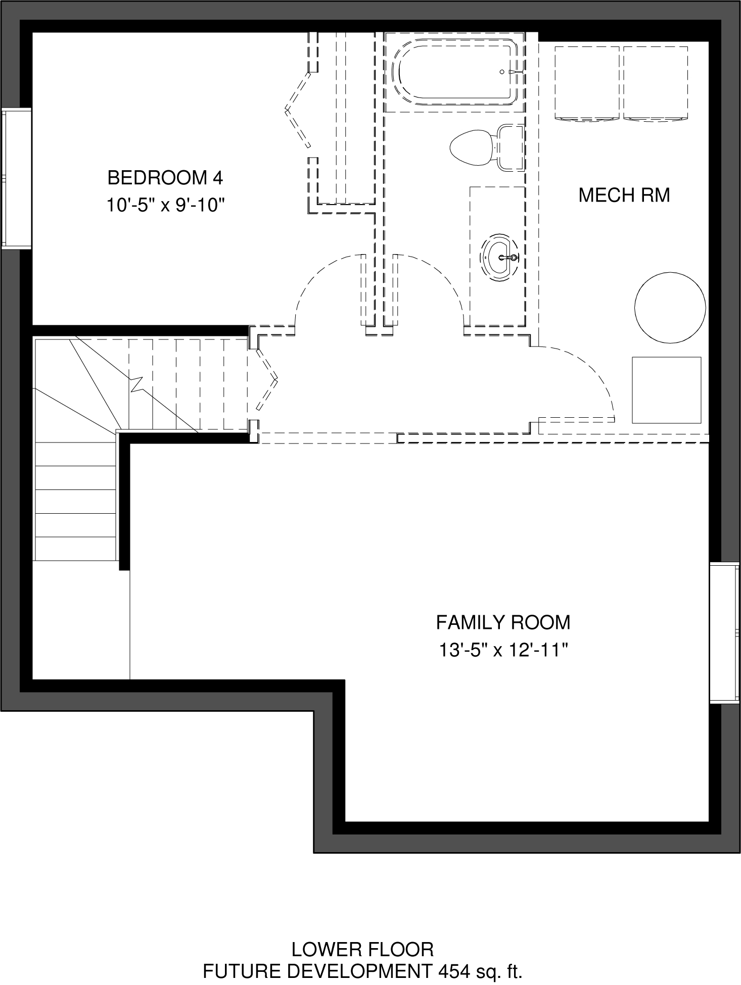 Lower Floor Future Development 454 sq ft