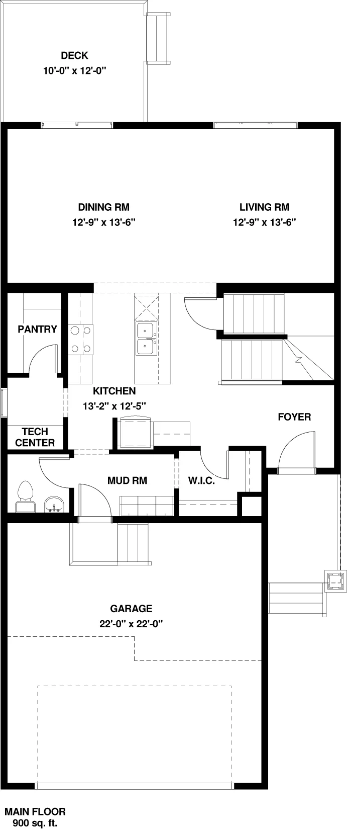 Main Floor 900 sq ft