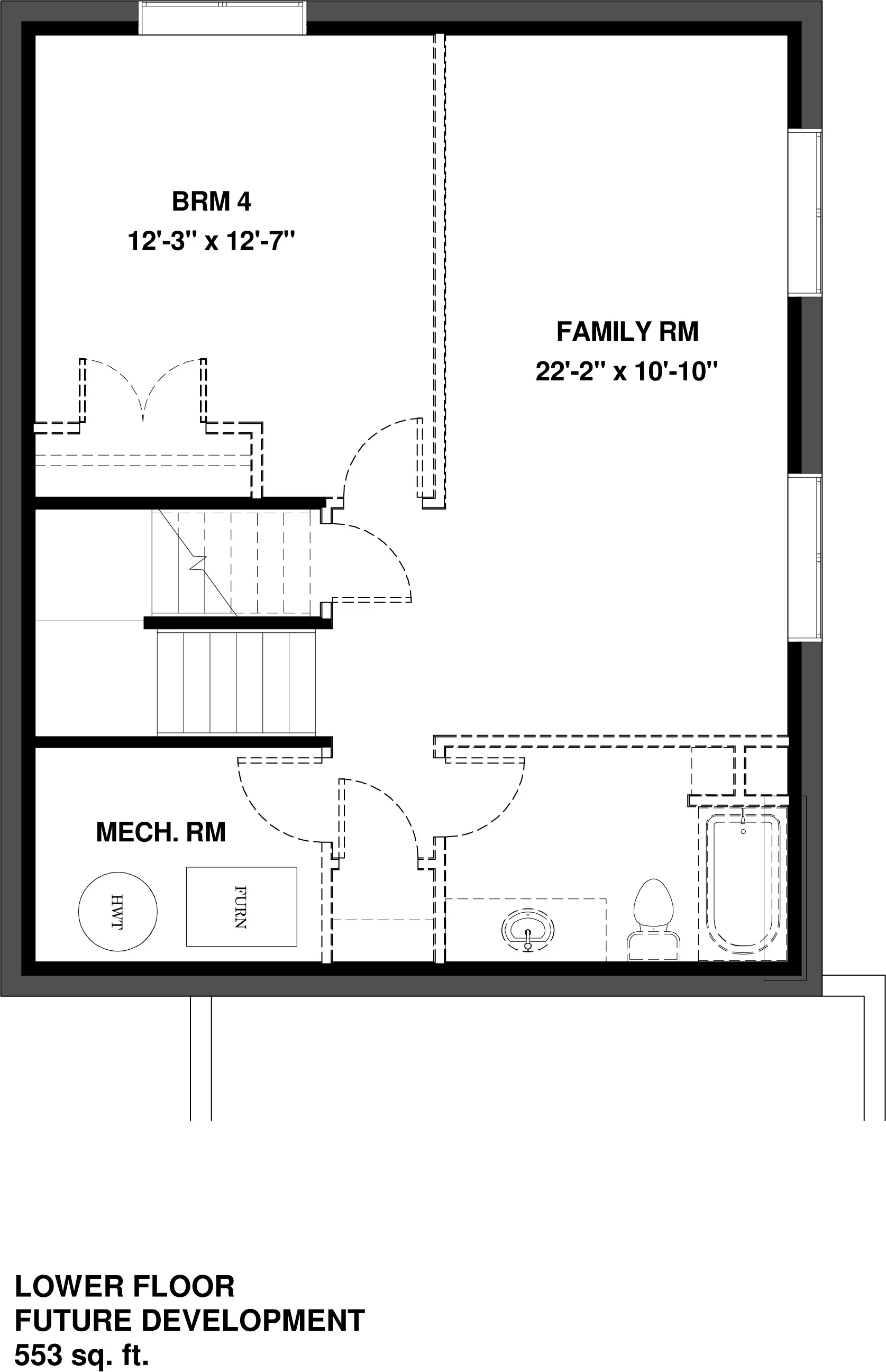 Lower Floor Future Development 553 sq ft