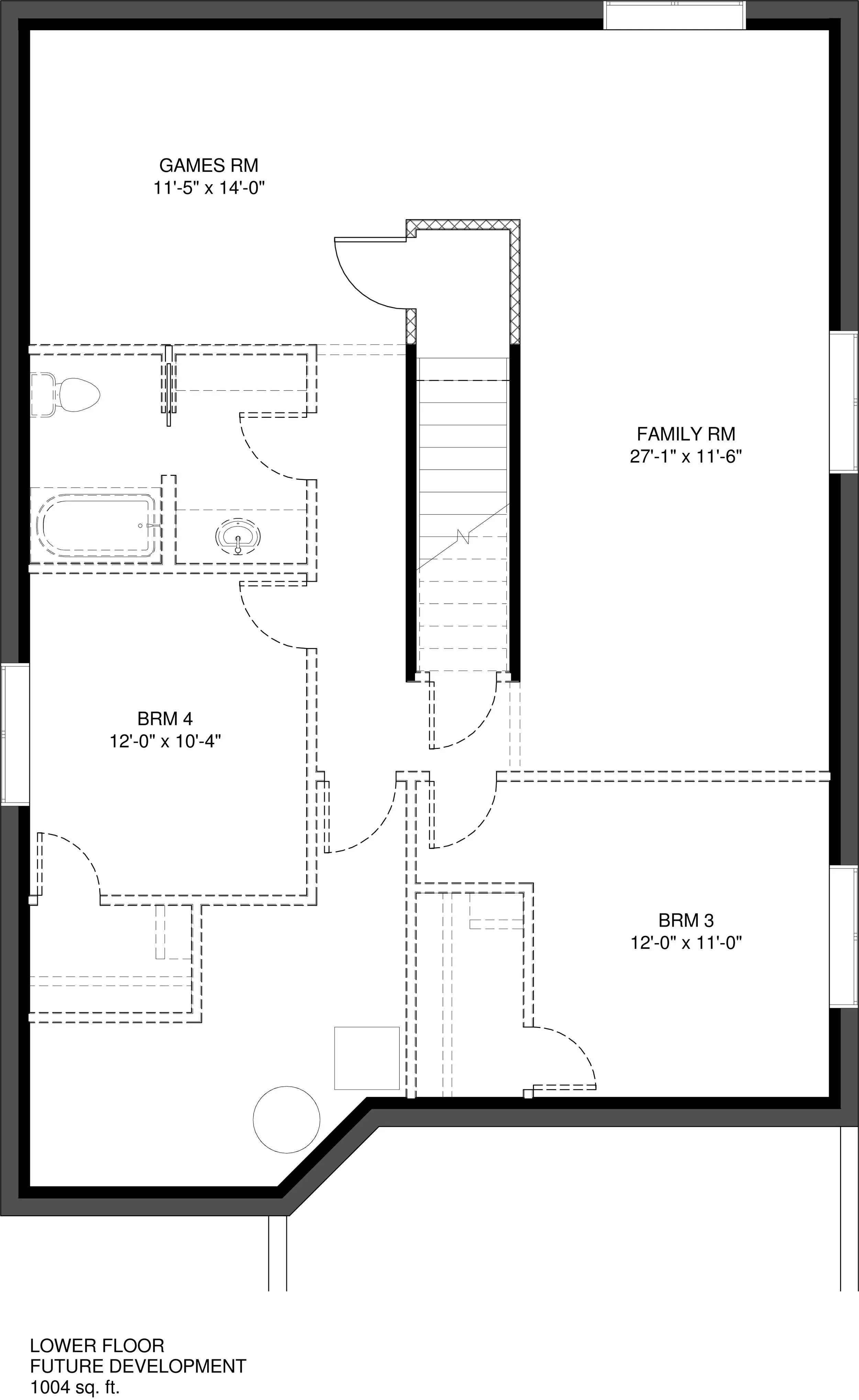 Lower Floor Future Development 1004 sq ft