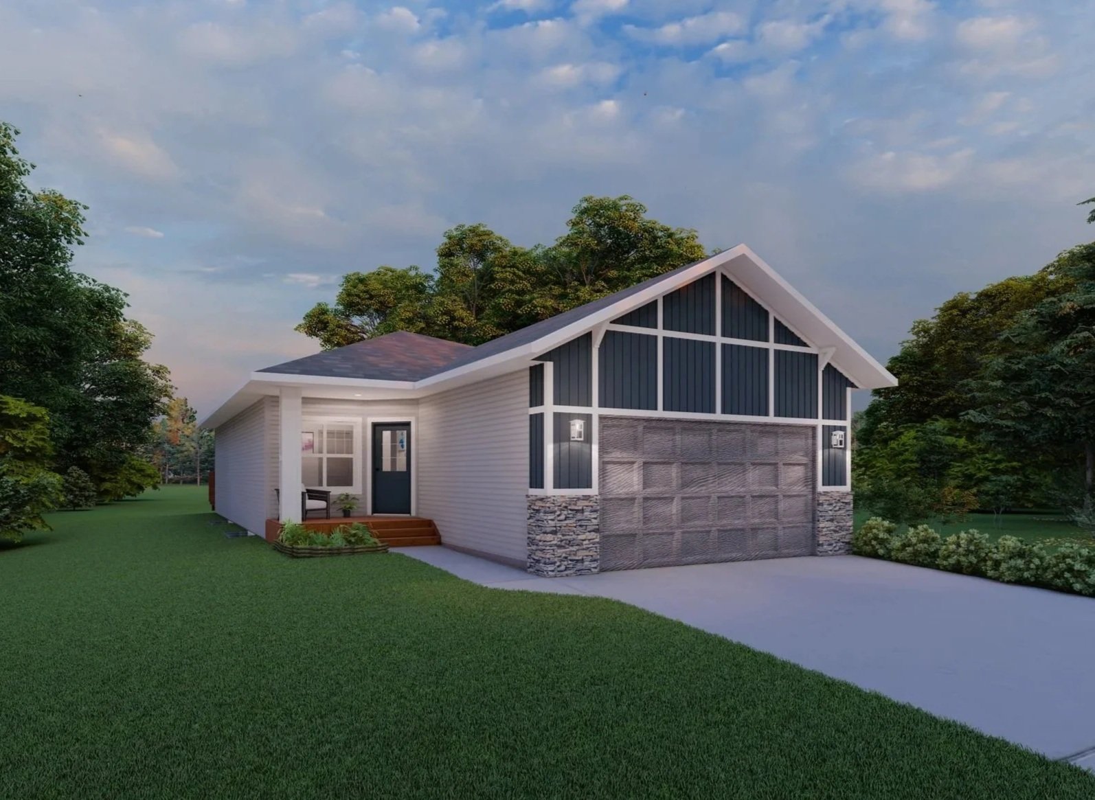   Winchester   1304 sq ft Bungalow  2 Bedrooms  1.5 Bathrooms  Tandem Garage    DETAILS   