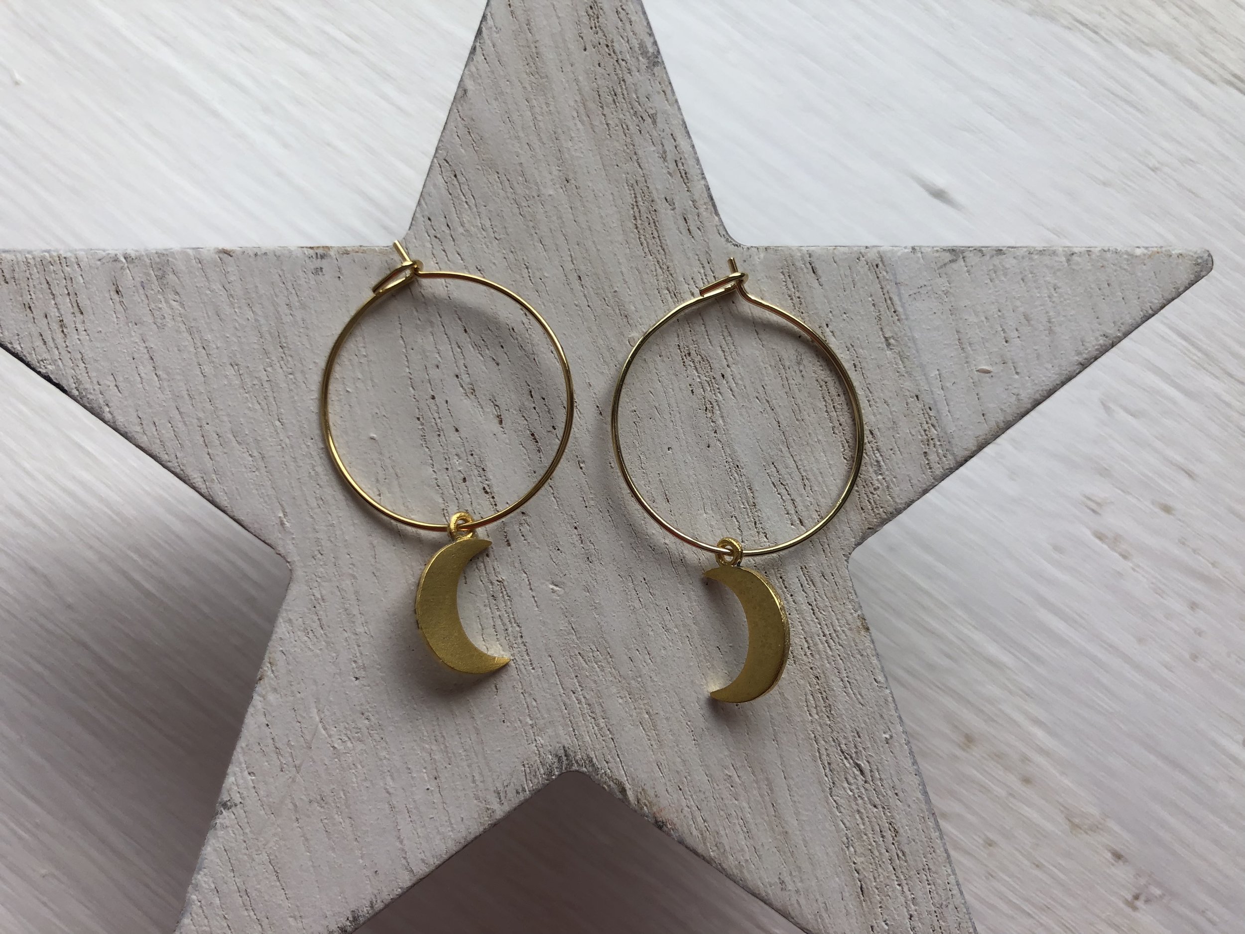 Gold Moons Hoops