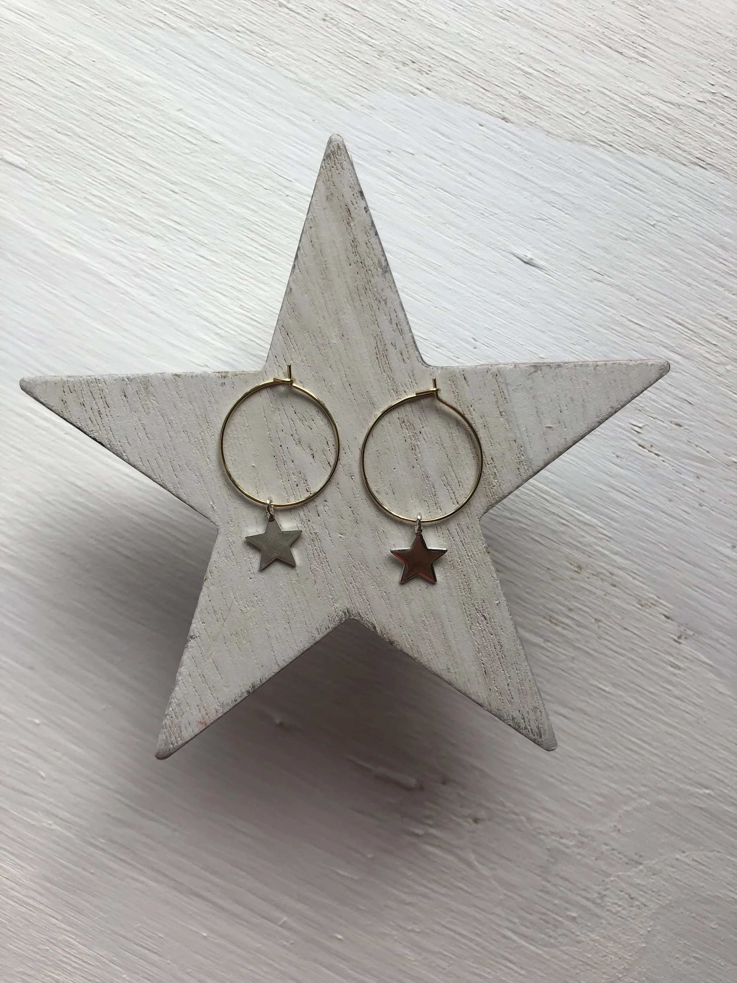Gold or Silver Stars Hoops