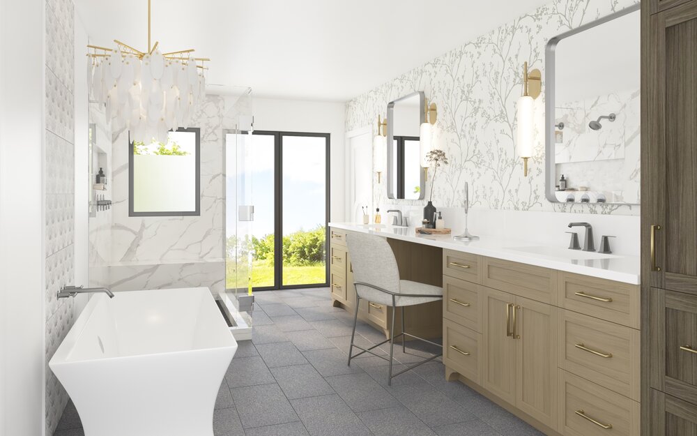 Design Rendering of Primary Bathroom