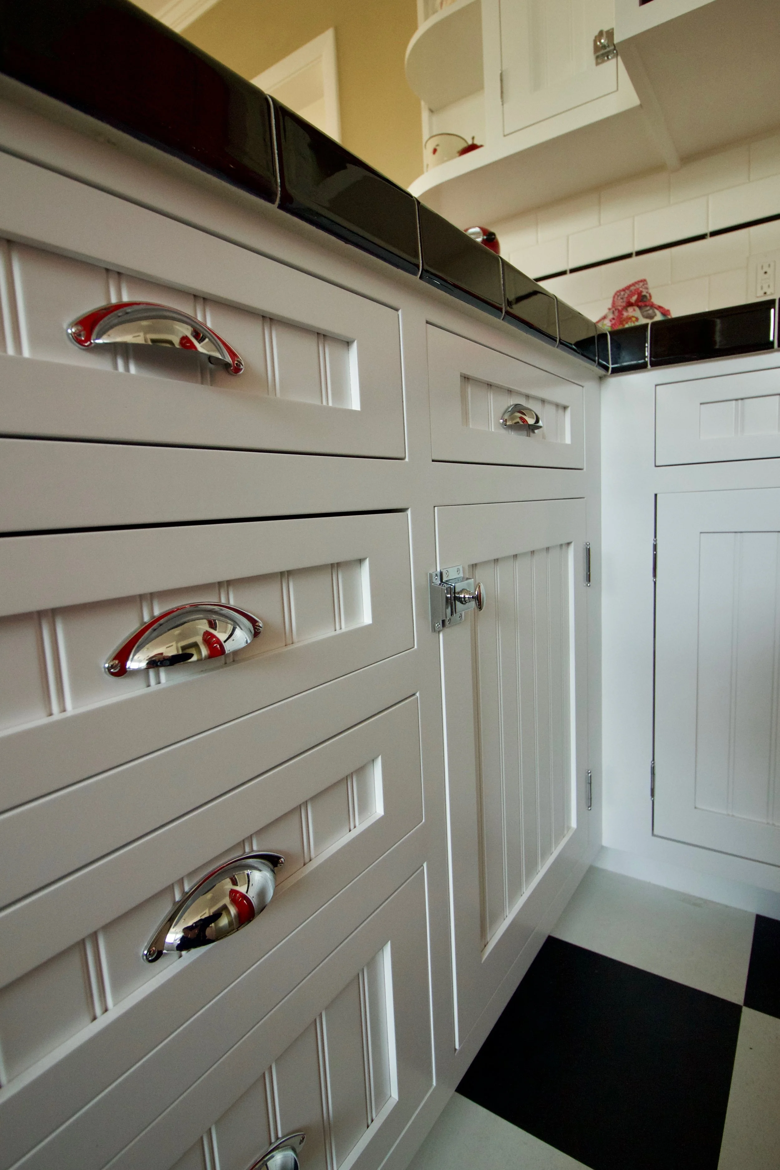 Flush face frame painted cabinets