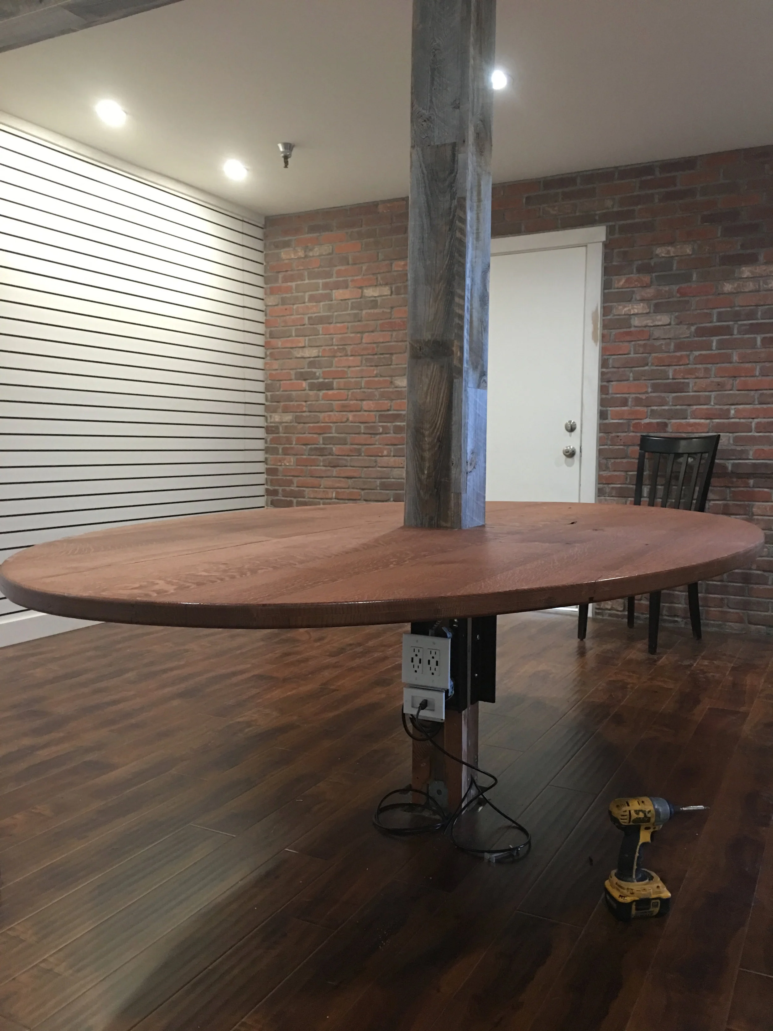 Floating White Oak Table