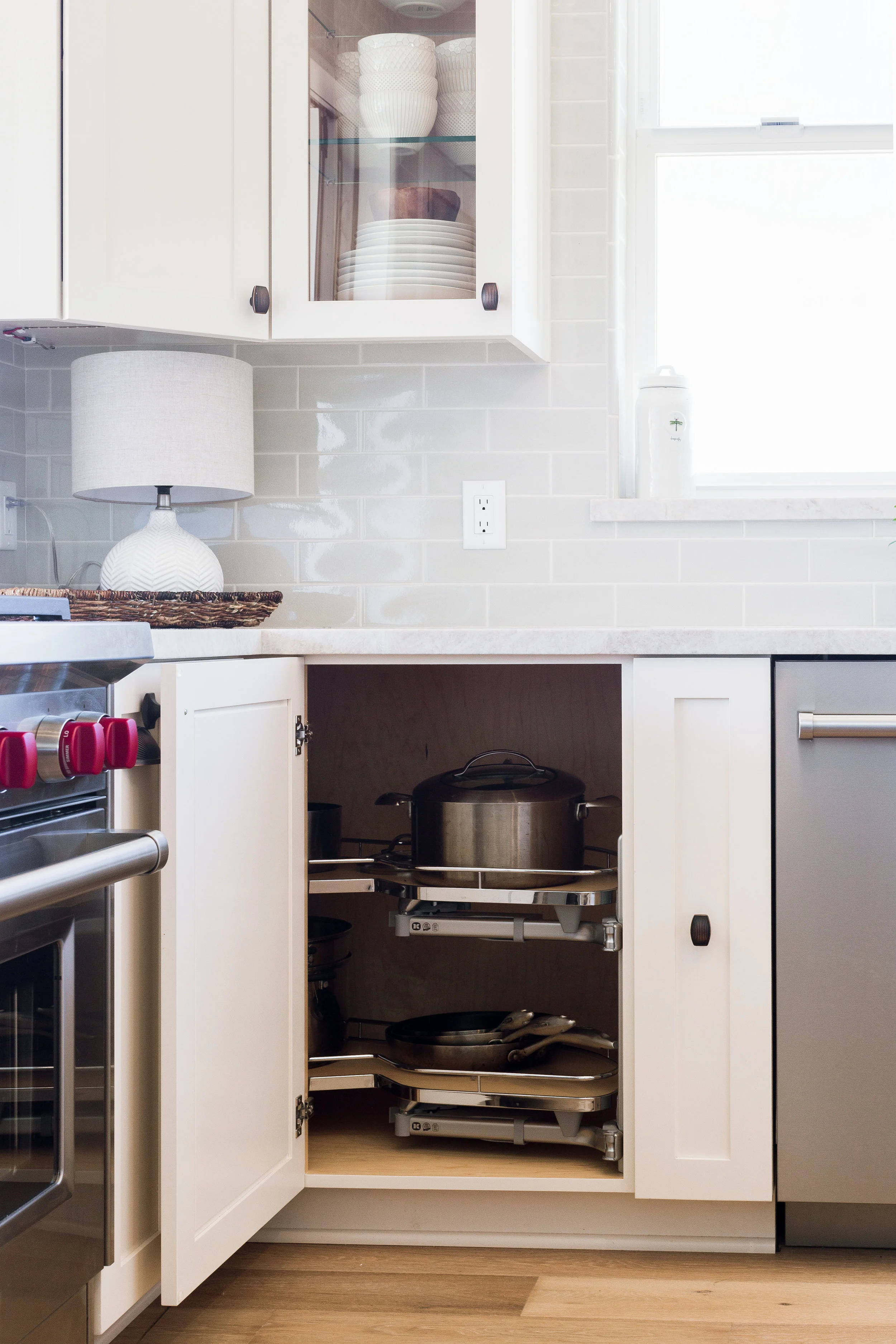 No one likes a dead corner. We used this pull-out to solve it.