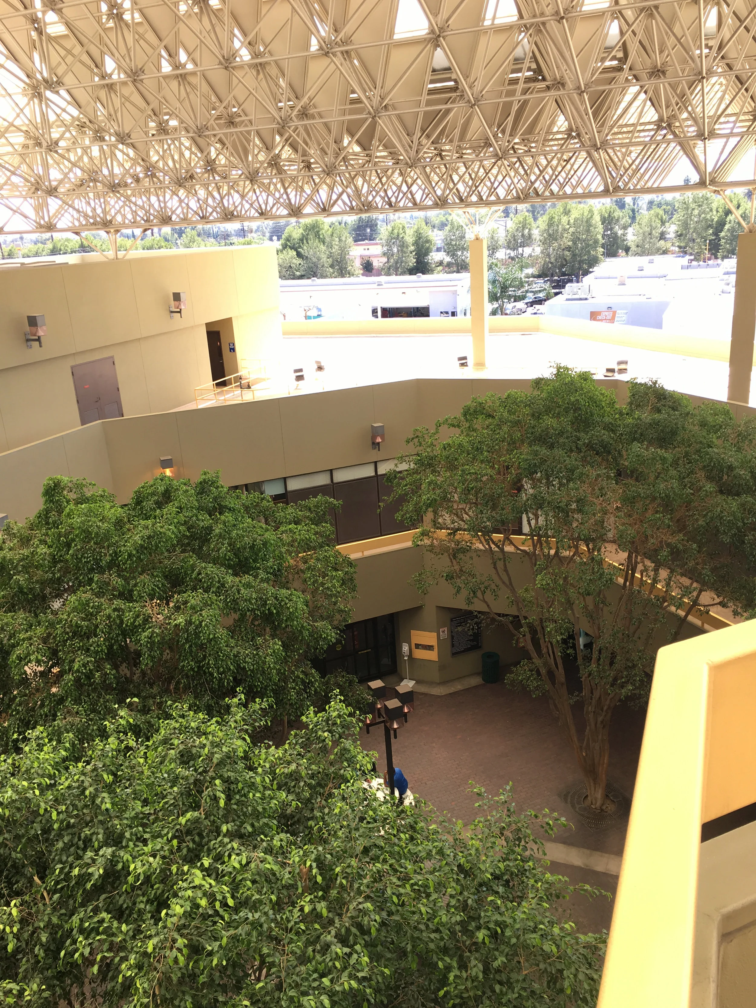 The view of the building's courtyard from OSHA's Van Nuys, CA office.